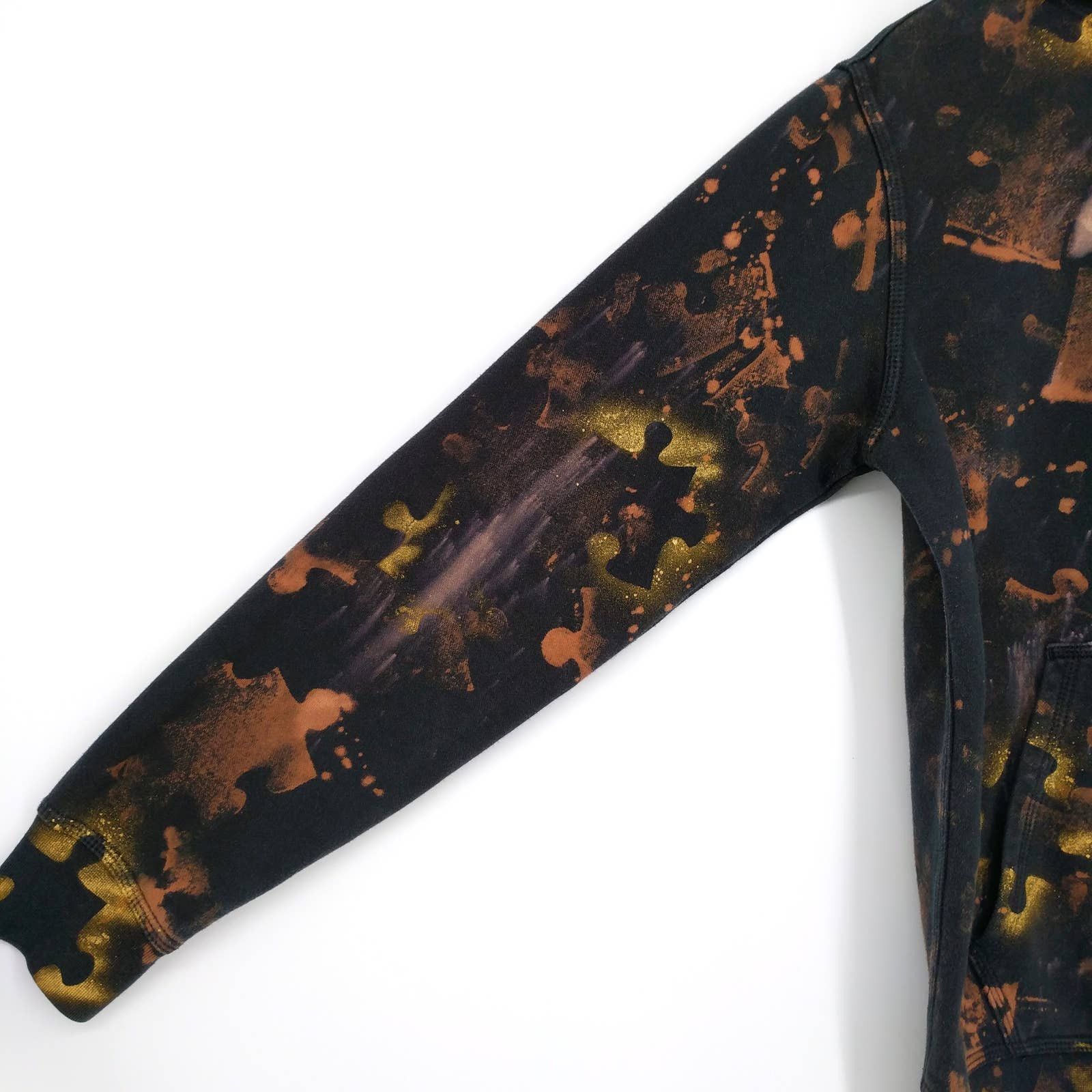 Nike NIKE Custom Painted Puzzle Hoodie Sweatshirt Graffiti M Size US M / EU 48-50 / 2 - 5 Thumbnail