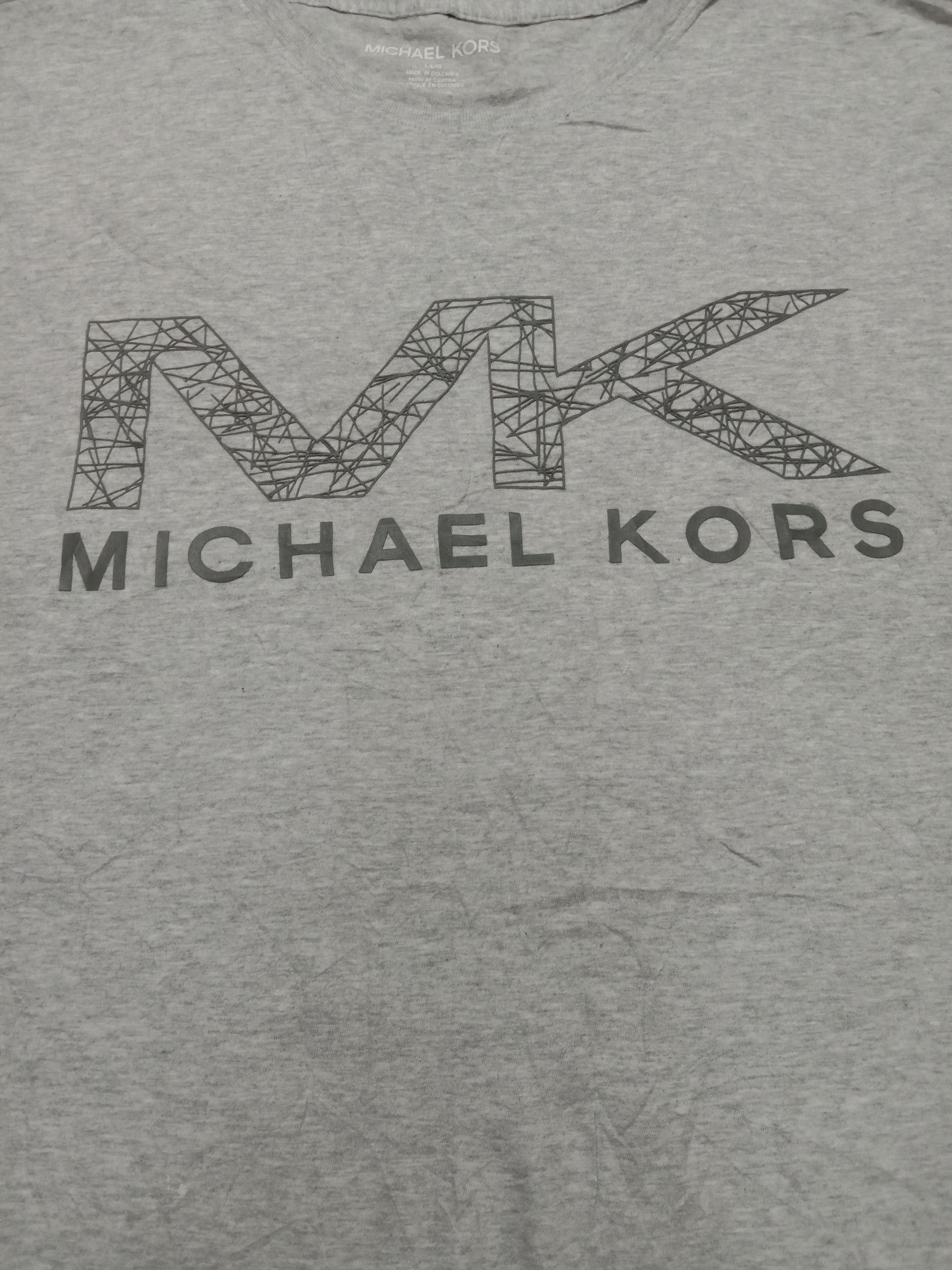 Designer Michael Kors Gray Shirt Big Spell Out Logo Tee Size XL / US 12-14 / IT 48-50 - 3 Thumbnail