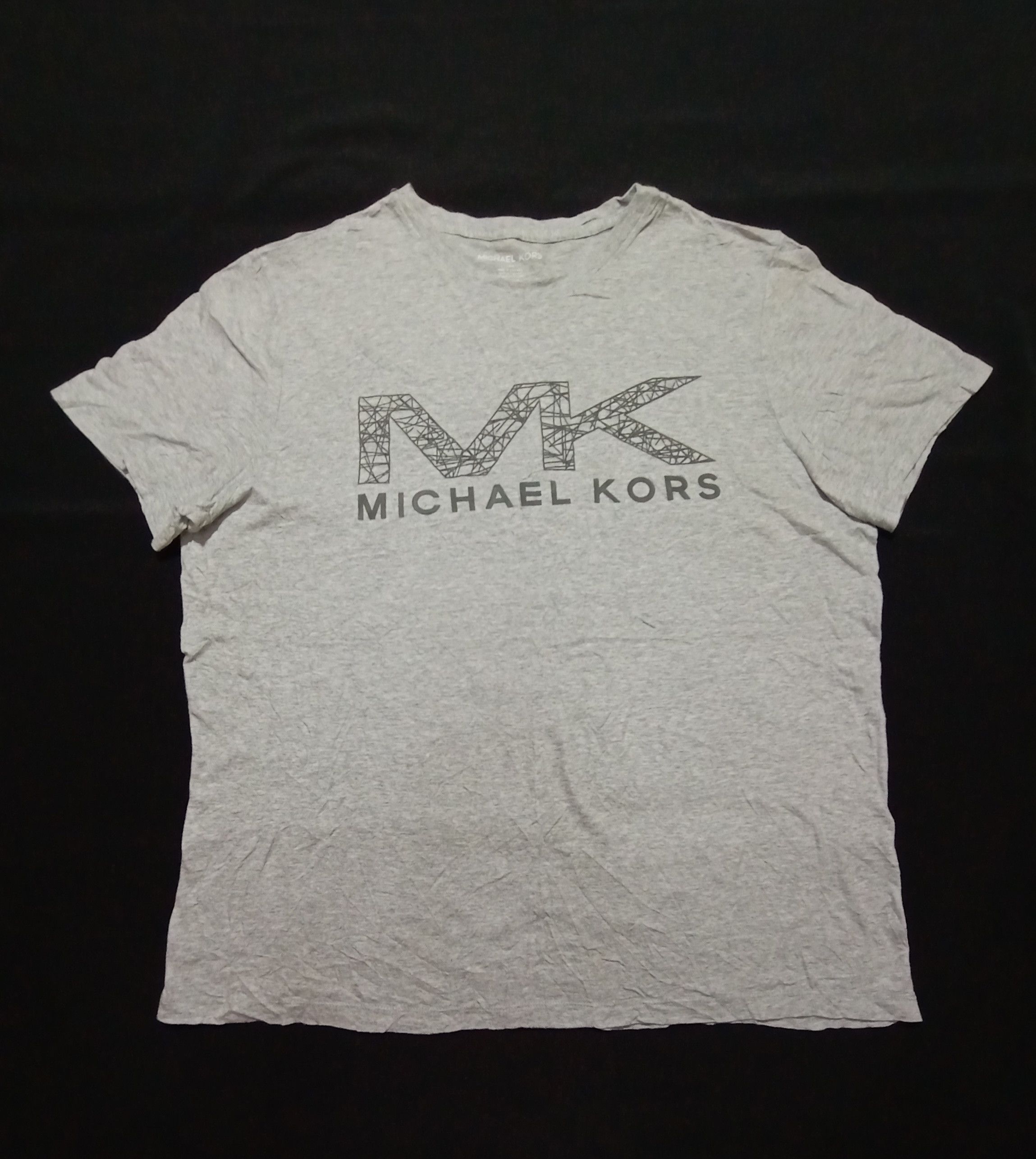 Designer Michael Kors Gray Shirt Big Spell Out Logo Tee Size XL / US 12-14 / IT 48-50 - 1 Thumbnail