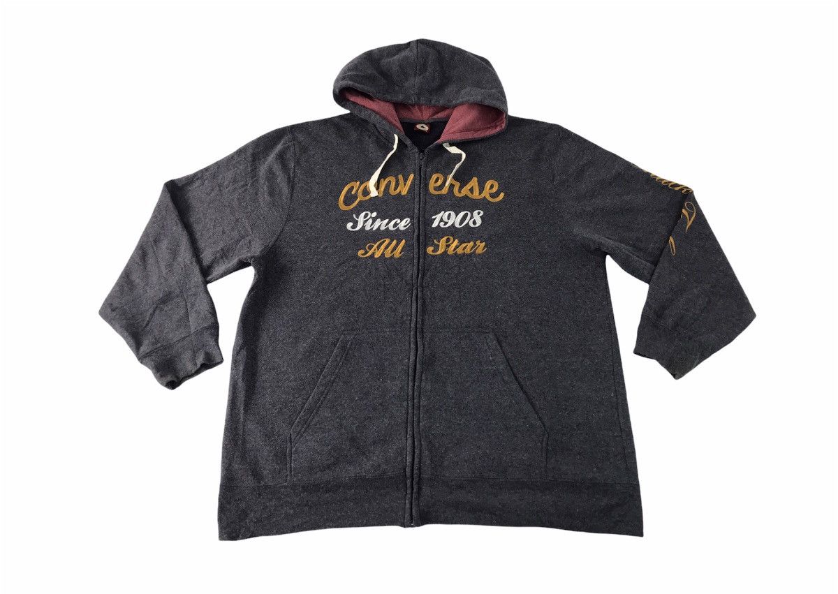 image of Converse All Star Chuck Taylor Embroidery Logo Brand Hoodie in Grey, Men's (Size XL)