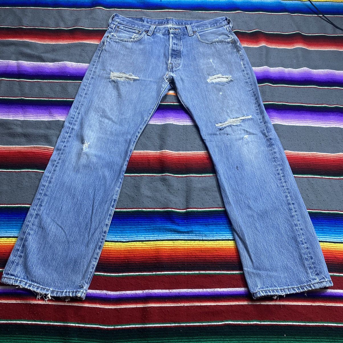 Levi's Vintage Levi’s 501 Distressed Denim 34x29 Size US 34 / EU 50 - 3 Thumbnail