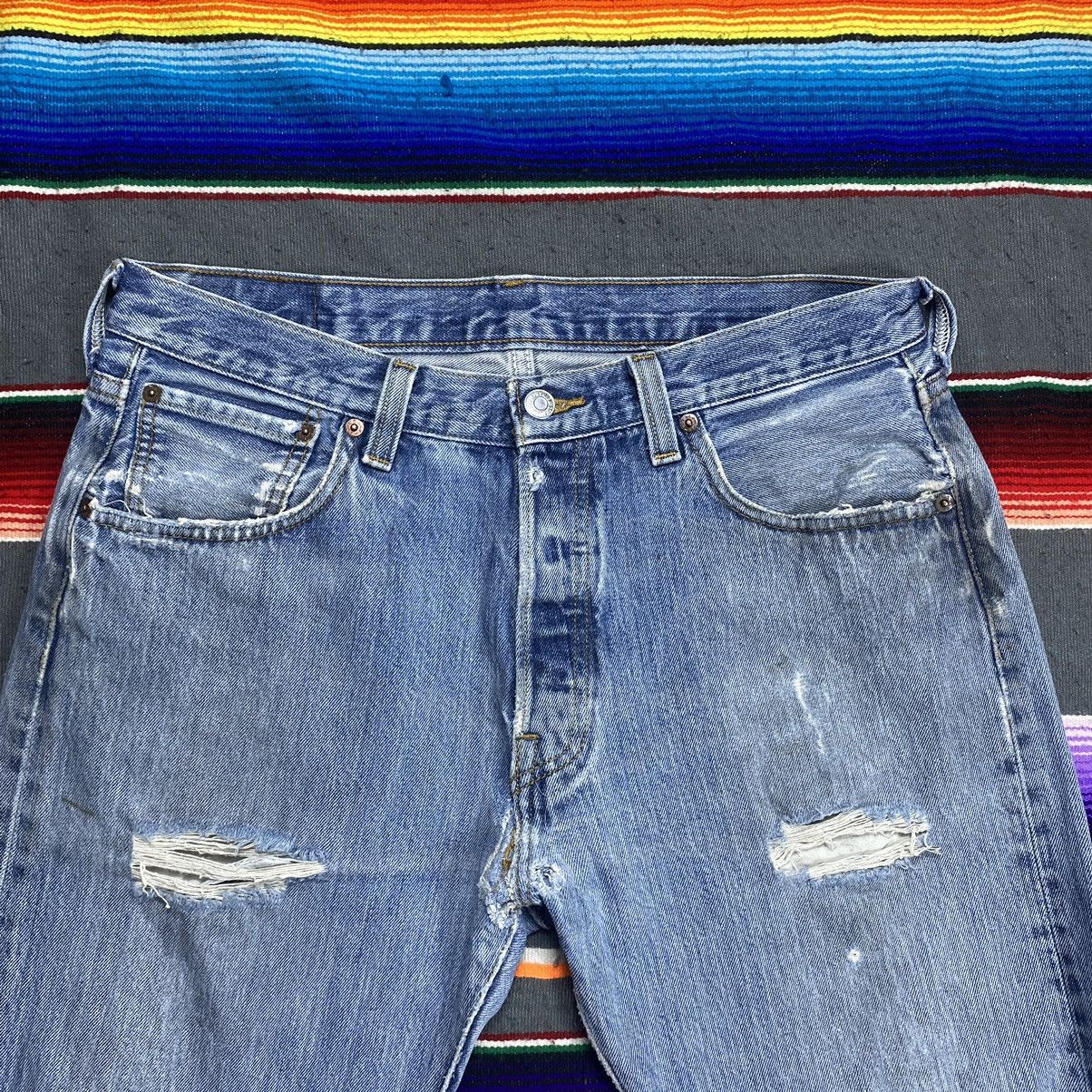 Levi's Vintage Levi’s 501 Distressed Denim 34x29 Size US 34 / EU 50 - 2 Thumbnail