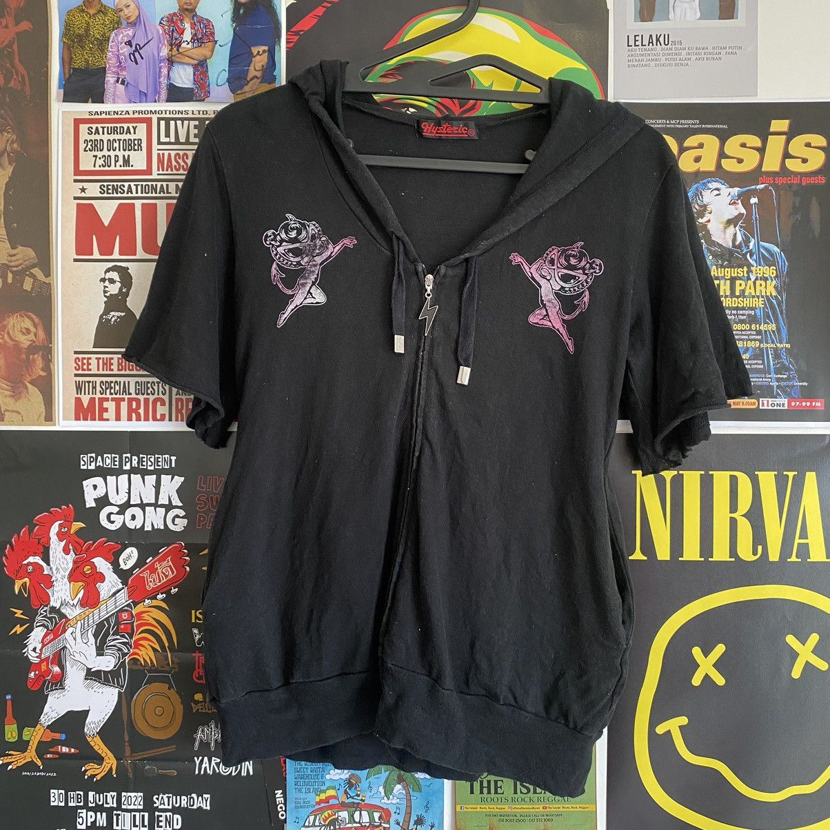 Hysteric Glamour Vintage Hysteric Glamour BackToTheNoise Short Sleeve Hoodie Size S / US 4 / IT 40 - 2 Thumbnail