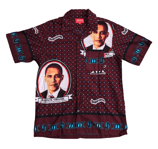 Obama wearing supreme shirt best sale