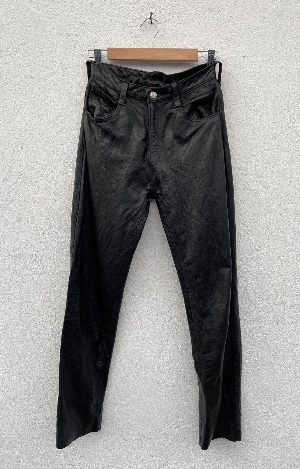 image of Genuine Leather Made In England Echtes Leder Leather Pants in Black, Men's (Size 27)