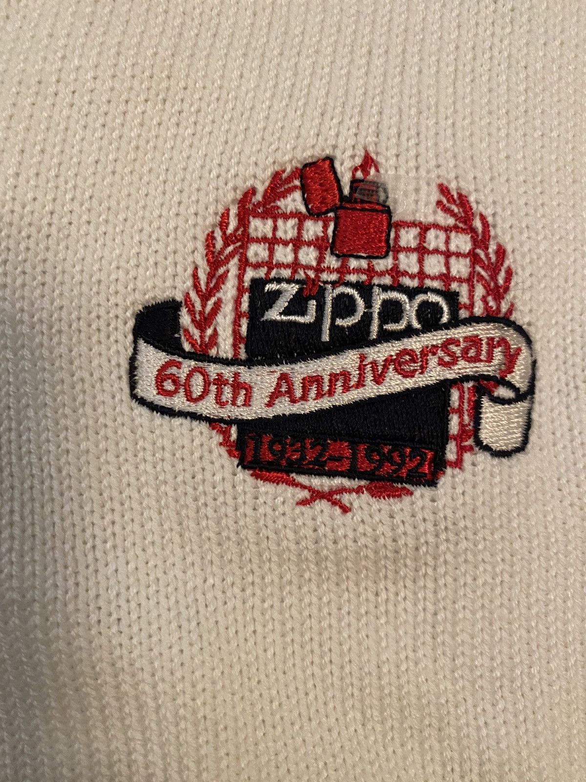 Vintage Vintage 1992 Zippo Anniversary Embroidered Knit Sweater Size US XL / EU 56 / 4 - 3 Thumbnail