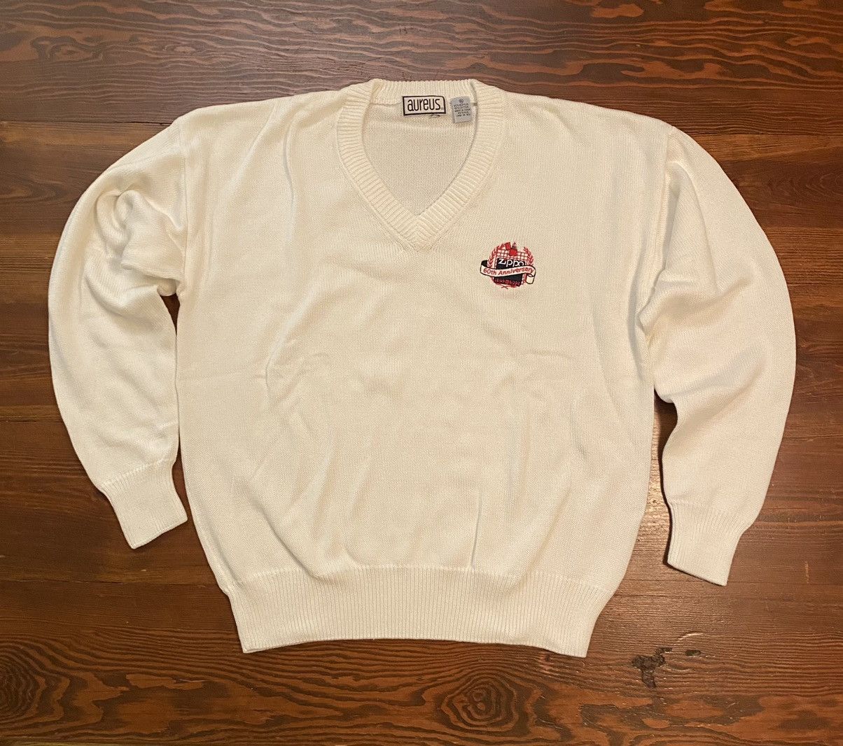Vintage Vintage 1992 Zippo Anniversary Embroidered Knit Sweater Size US XL / EU 56 / 4 - 2 Thumbnail