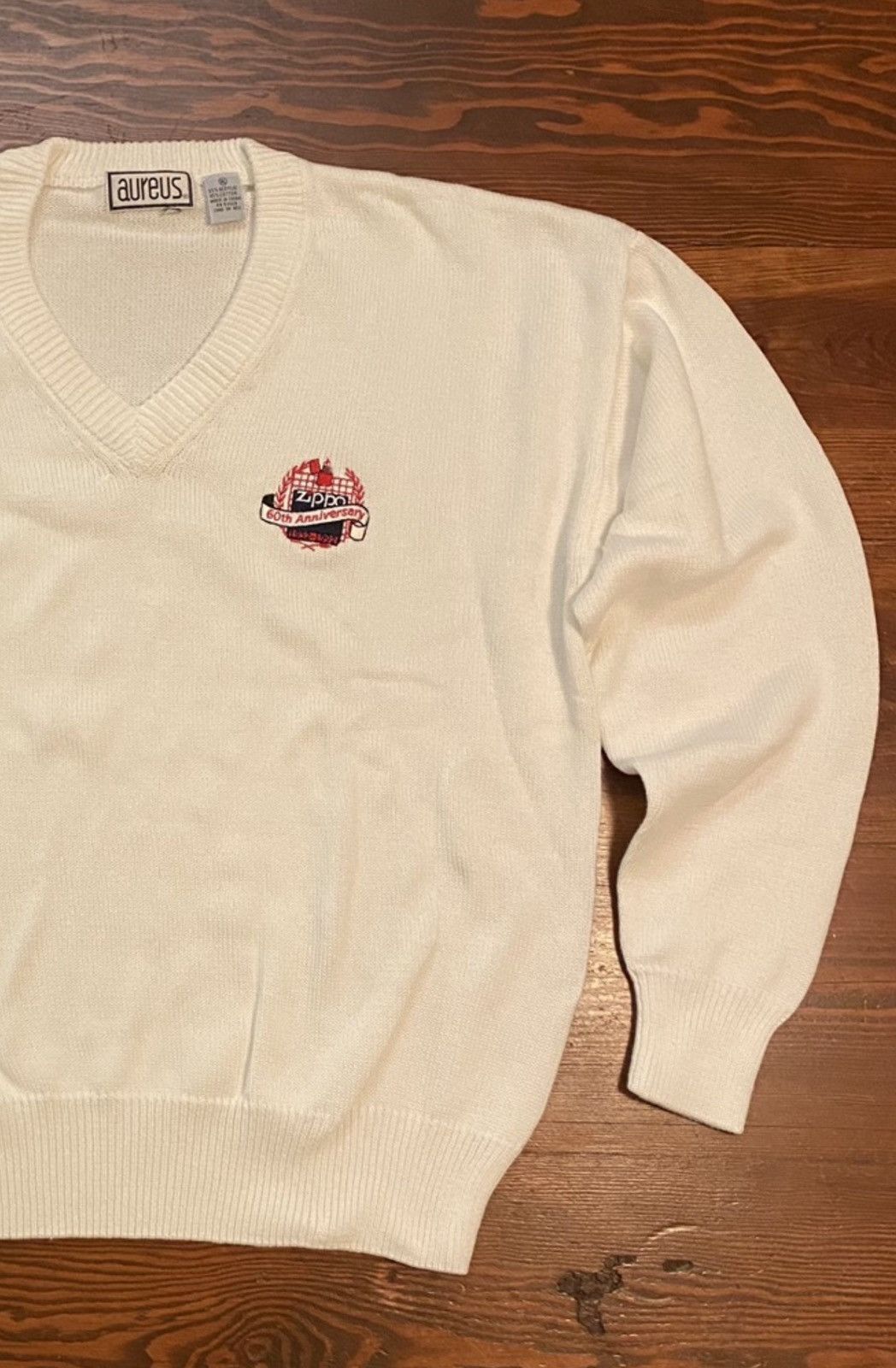 Vintage Vintage 1992 Zippo Anniversary Embroidered Knit Sweater Size US XL / EU 56 / 4 - 1 Thumbnail