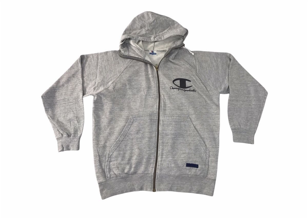 image of Champion Usa Product Hoodie Sweatshirt Zip Up Jacket in Grey, Men's (Size Medium)
