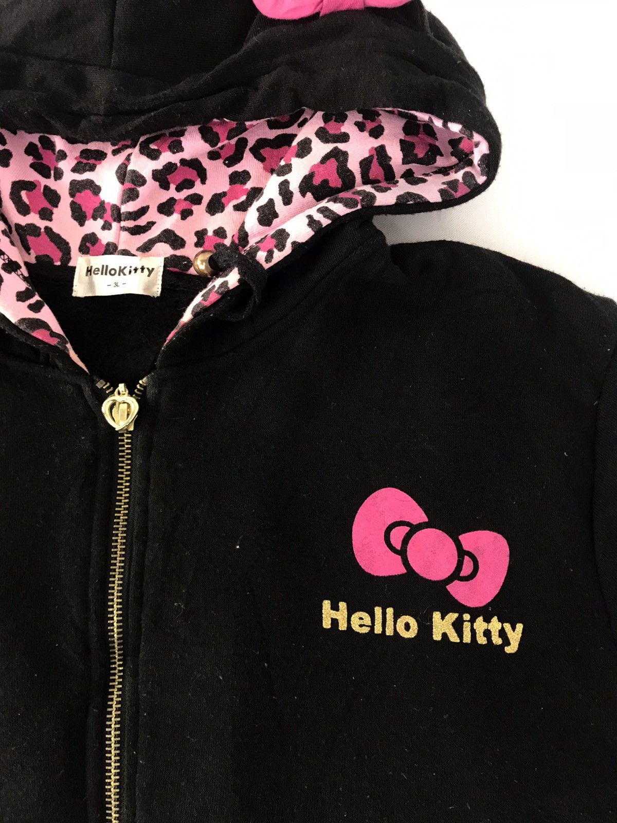 Grailed Hello Kitty Hoodie Zip Up Big Logo Cheetah Inner Size M / US 6-8 / IT 42-44 - 3 Thumbnail