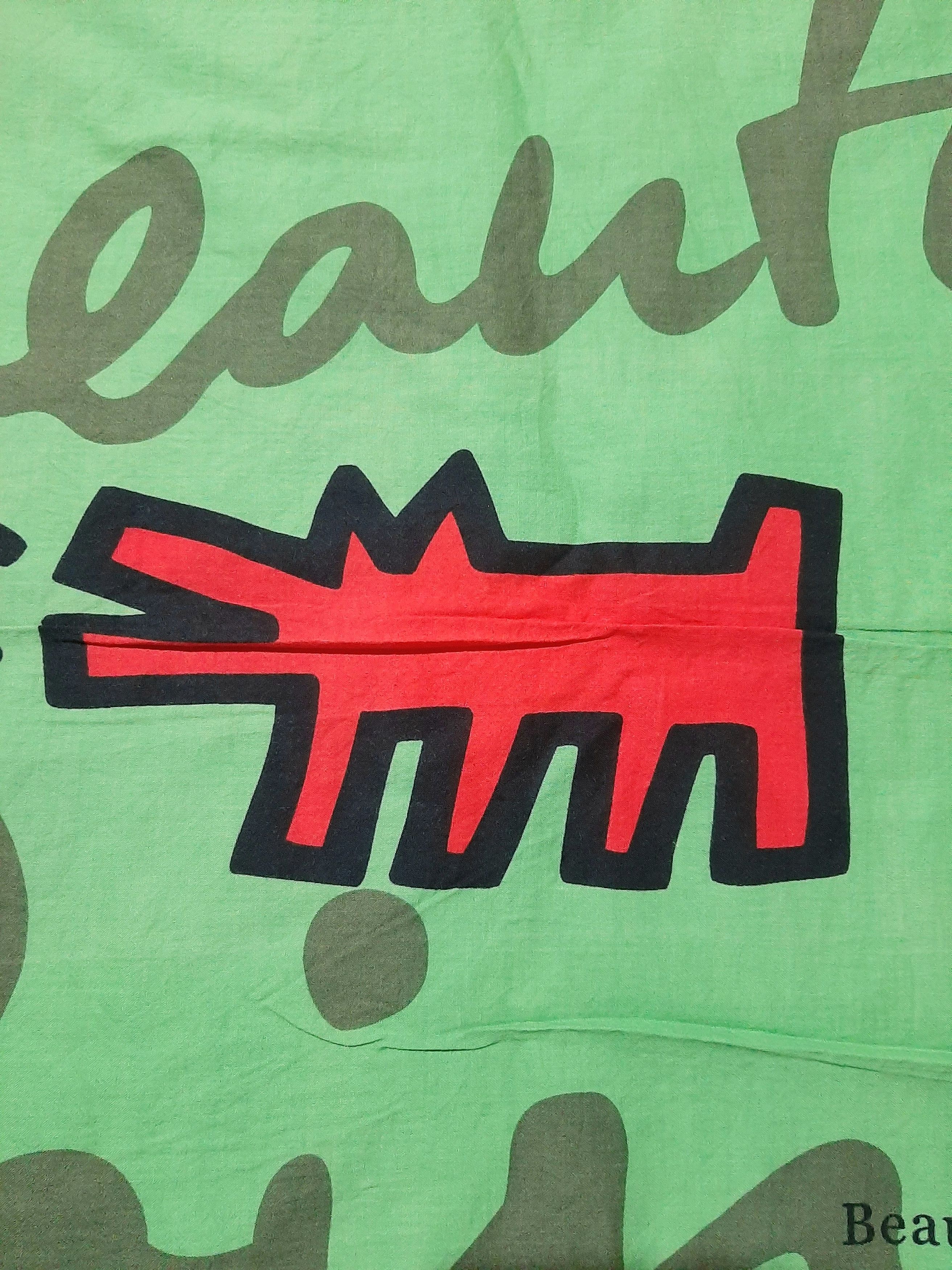 Keith Haring × Vintage Rare Beauty Point x Keith Haring Art Handkerchief Scarf Size ONE SIZE - 4 Thumbnail