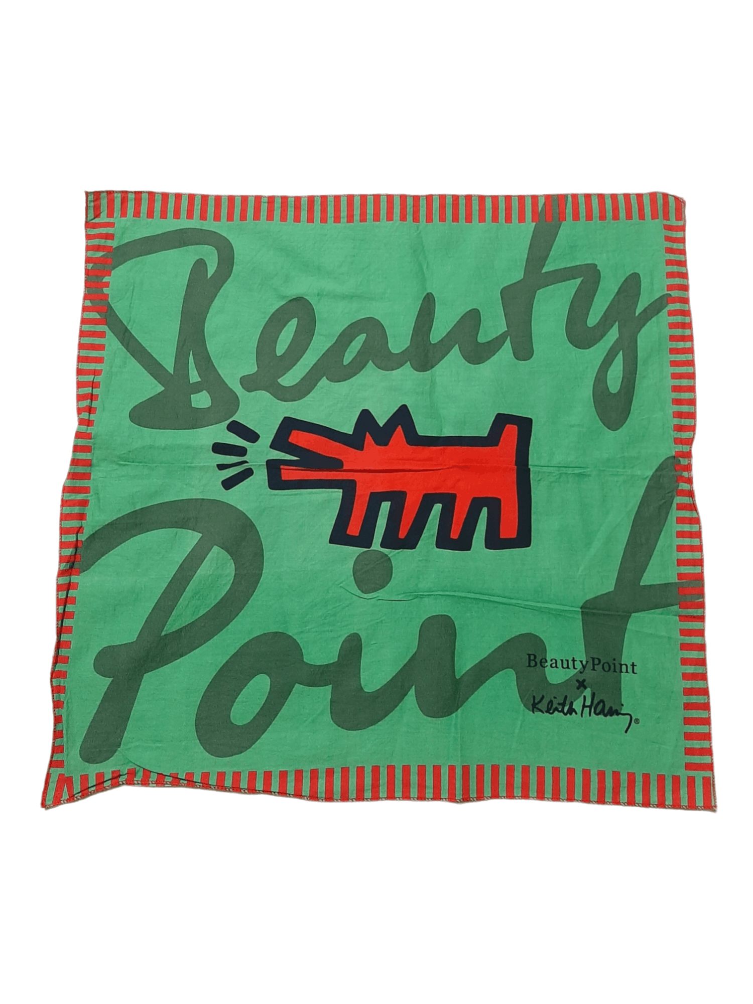Keith Haring × Vintage Rare Beauty Point x Keith Haring Art Handkerchief Scarf Size ONE SIZE - 1 Thumbnail