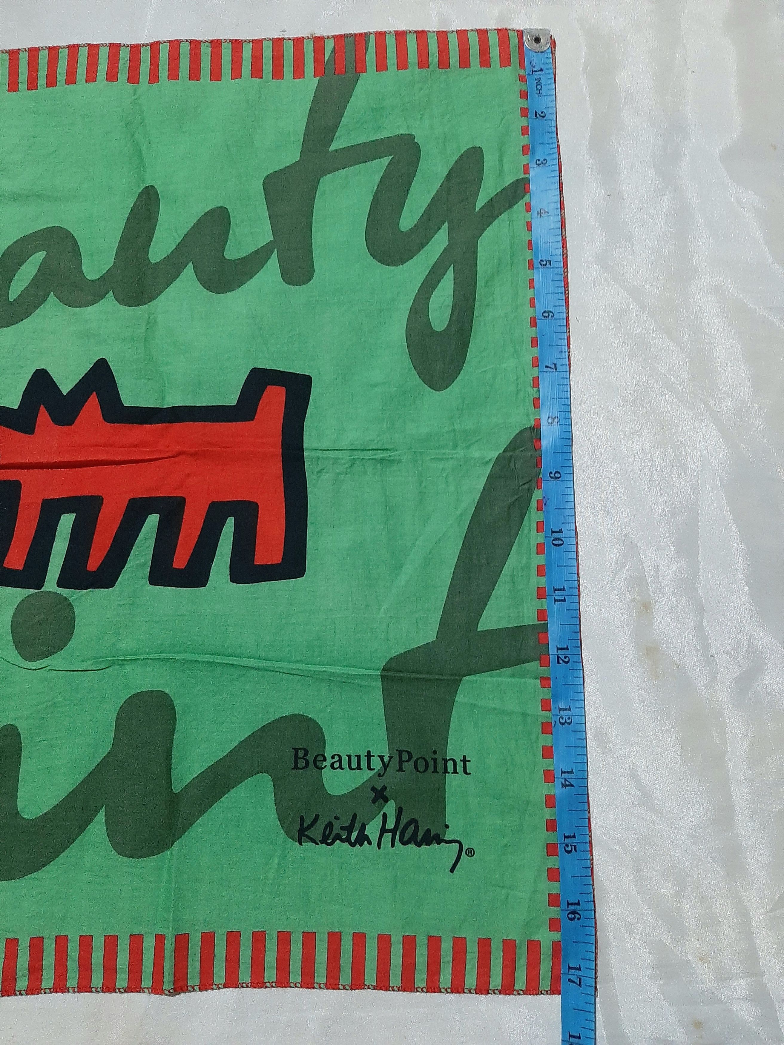 Keith Haring × Vintage Rare Beauty Point x Keith Haring Art Handkerchief Scarf Size ONE SIZE - 2 Thumbnail