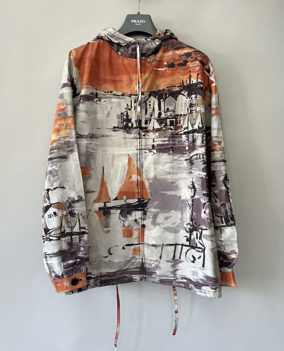 image of Prada Fw17 City Print Light Parka Jacket, Men's (Size Small)