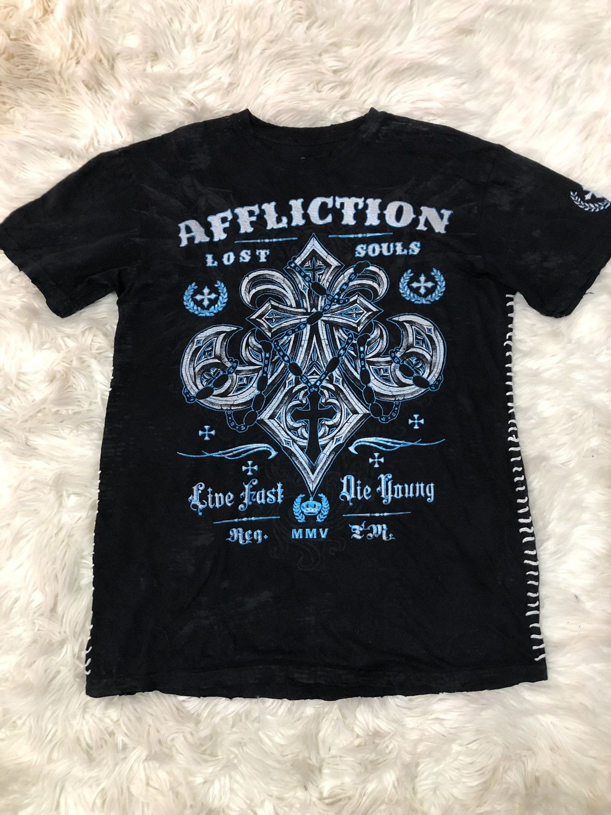 Affliction Vintage y2k Affliction shirt lost soul cross logo Size US XL / EU 56 / 4 - 2 Thumbnail