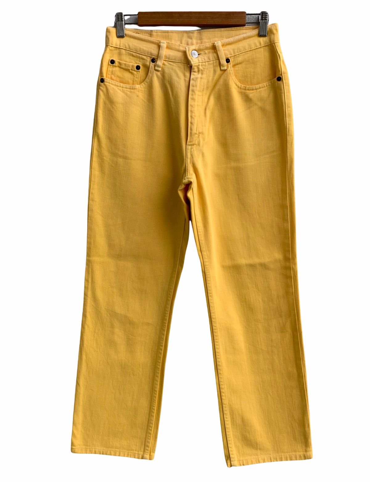 Levi's Vintage Levis White Tag Lemon Yellow Denim Jeans Size US 29 - 2 Thumbnail