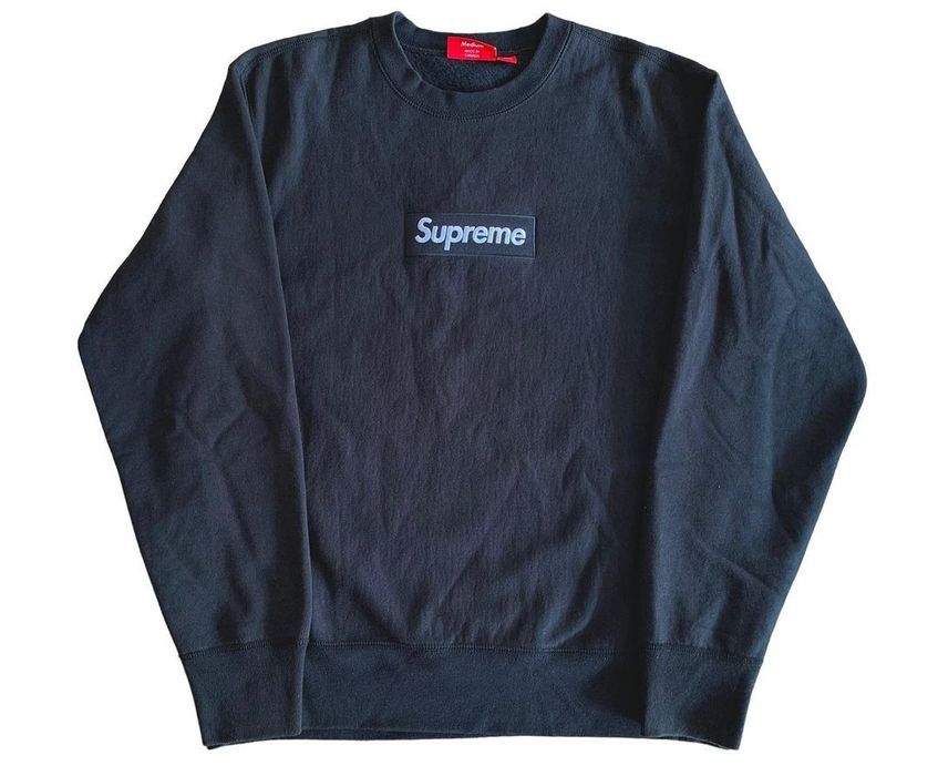 Supreme Supreme Box Logo 2016 Black On Black Sweatshirts Crewneck