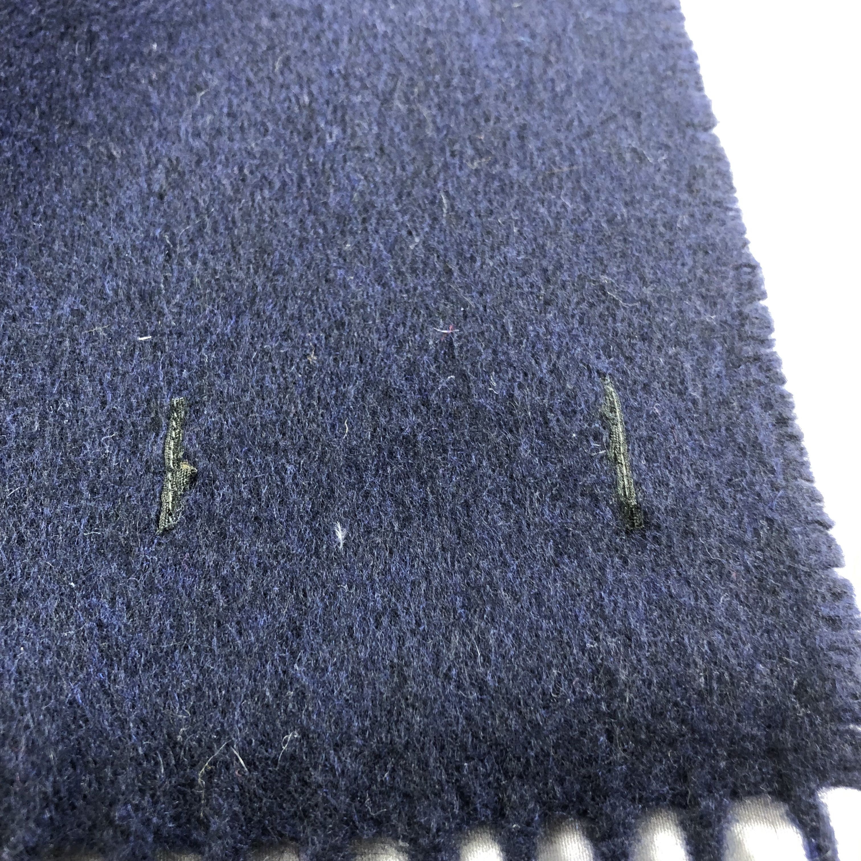 Japanese Brand Givenchy Plain Navy Blue Cashmere Scarf Muffler V1576 Size ONE SIZE - 5 Thumbnail