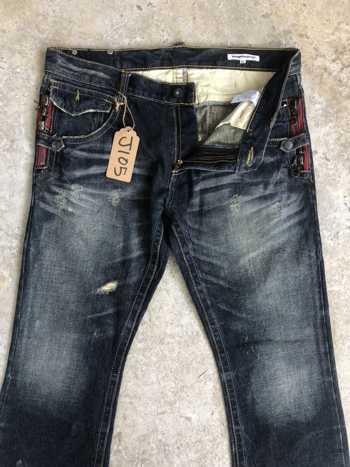 semanticdesign Japanese Semantic Design Flared Jeans Punk Style Size US 35 - 3 Thumbnail