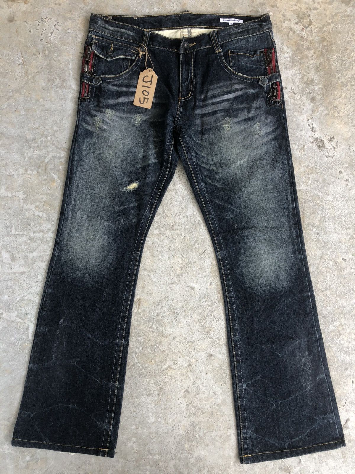 semanticdesign Japanese Semantic Design Flared Jeans Punk Style Size US 35 - 1 Thumbnail