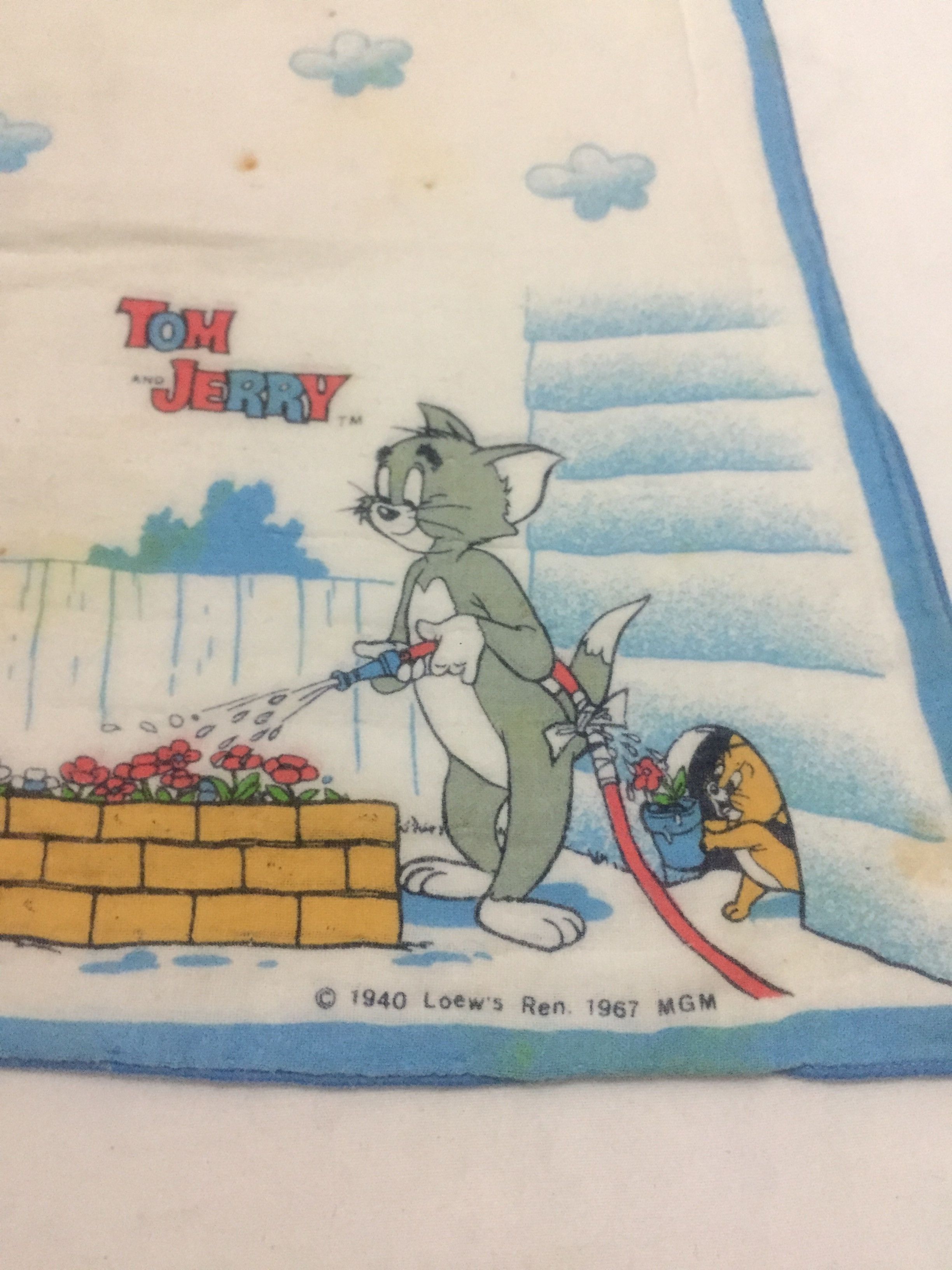 Vintage Vintage Tom and Jerry Handkerchief/Bandana Size ONE SIZE - 3 Thumbnail
