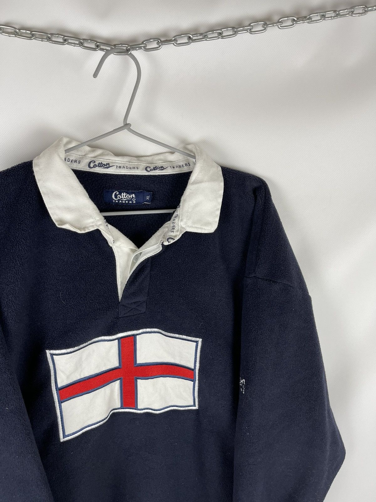 Cotton Traders Cotton Traders vintage big England flag fleece rugby shirt Size US XL / EU 56 / 4 - 3 Thumbnail