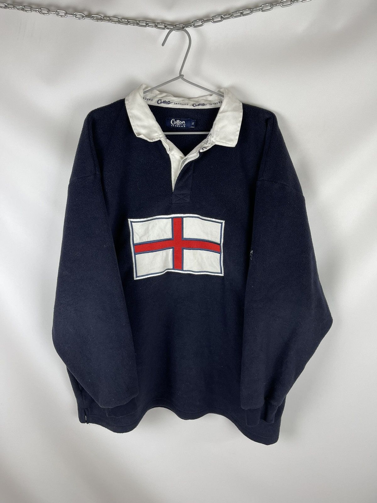 Cotton Traders Cotton Traders vintage big England flag fleece rugby shirt Size US XL / EU 56 / 4 - 1 Thumbnail