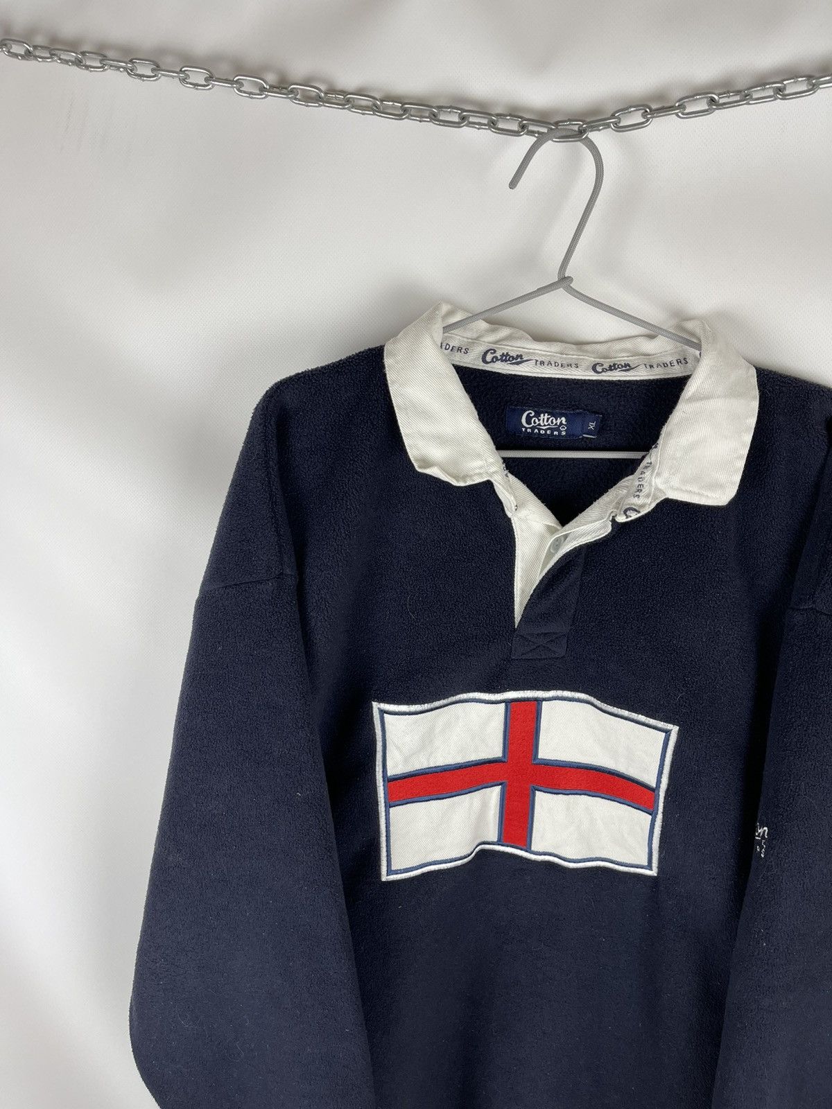 Cotton Traders Cotton Traders vintage big England flag fleece rugby shirt Size US XL / EU 56 / 4 - 2 Thumbnail