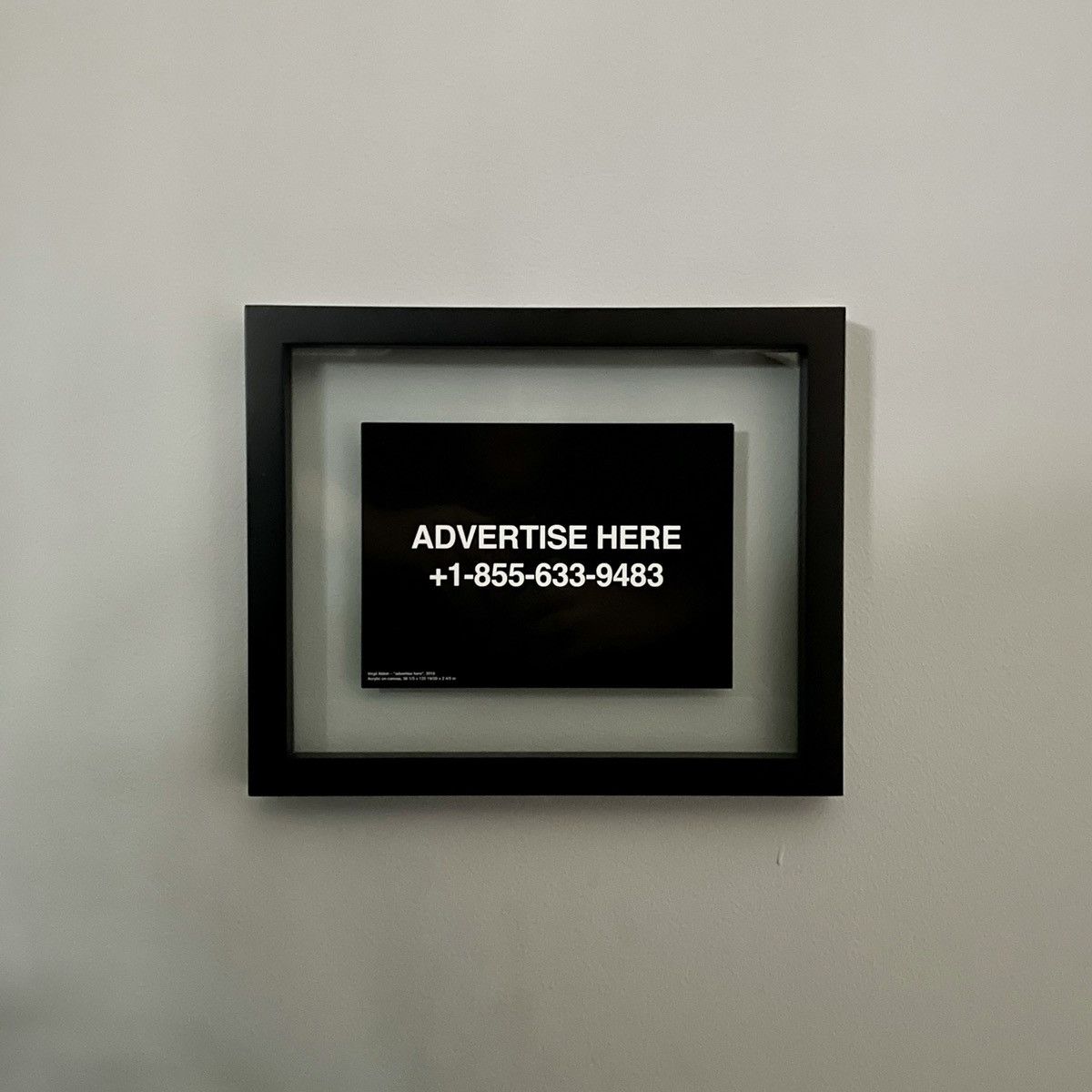 Pre-owned Virgil Abloh “advertise Here” Poster In Black