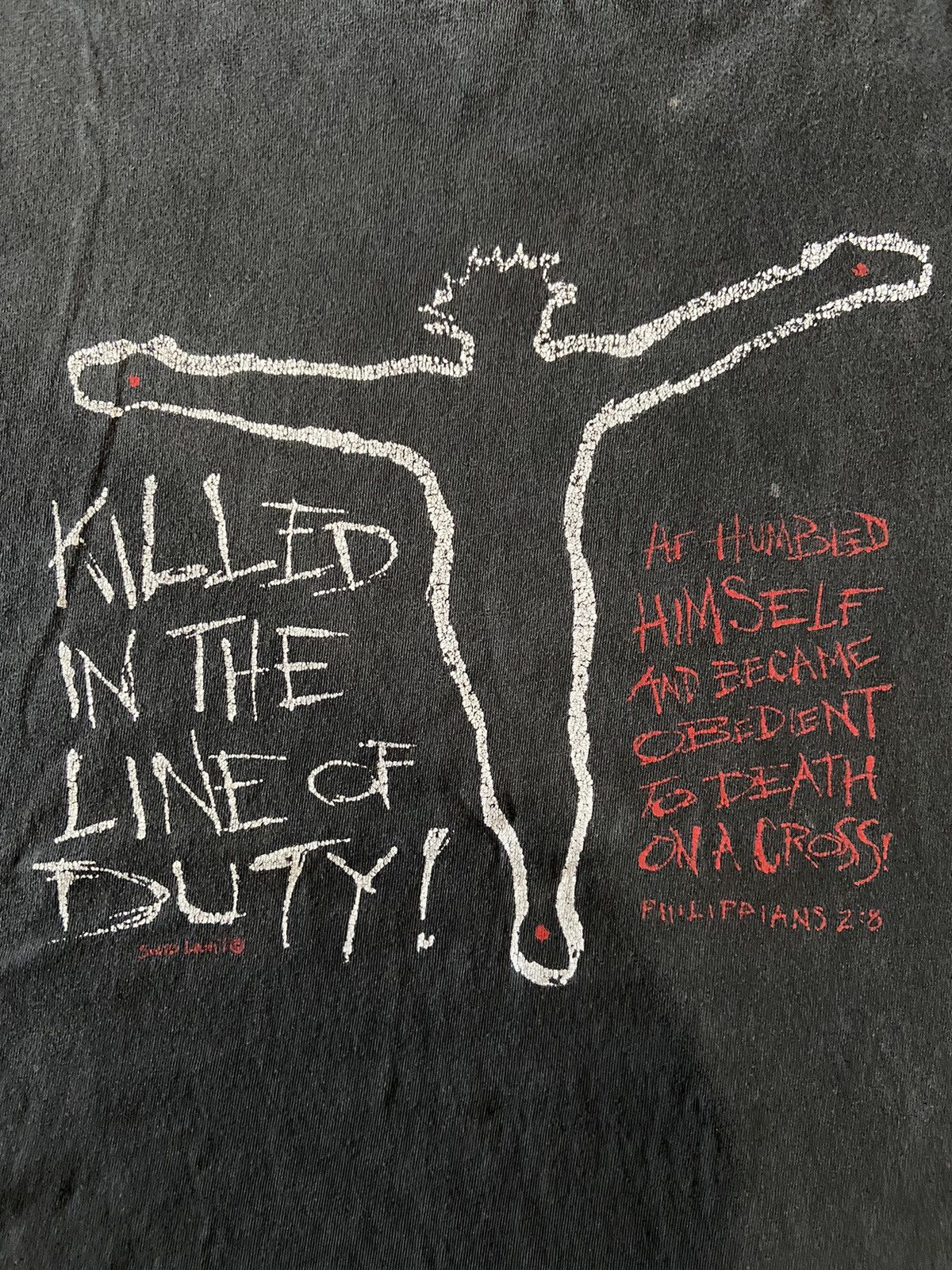 Fuck Art, Make Tees × Vintage Vintage jesus killed in the line of duty nice fade size xl Size US XL / EU 56 / 4 - 4 Thumbnail