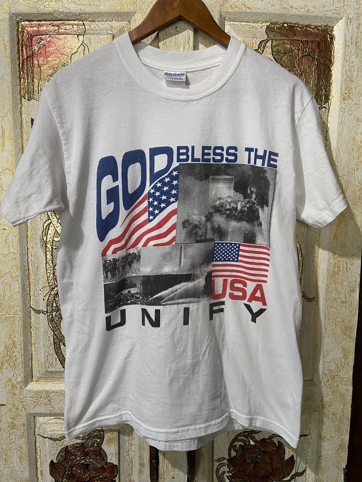 Vintage Vintage September 11 attacks god bless the USA tee size M Size US M / EU 48-50 / 2 - 1 Thumbnail