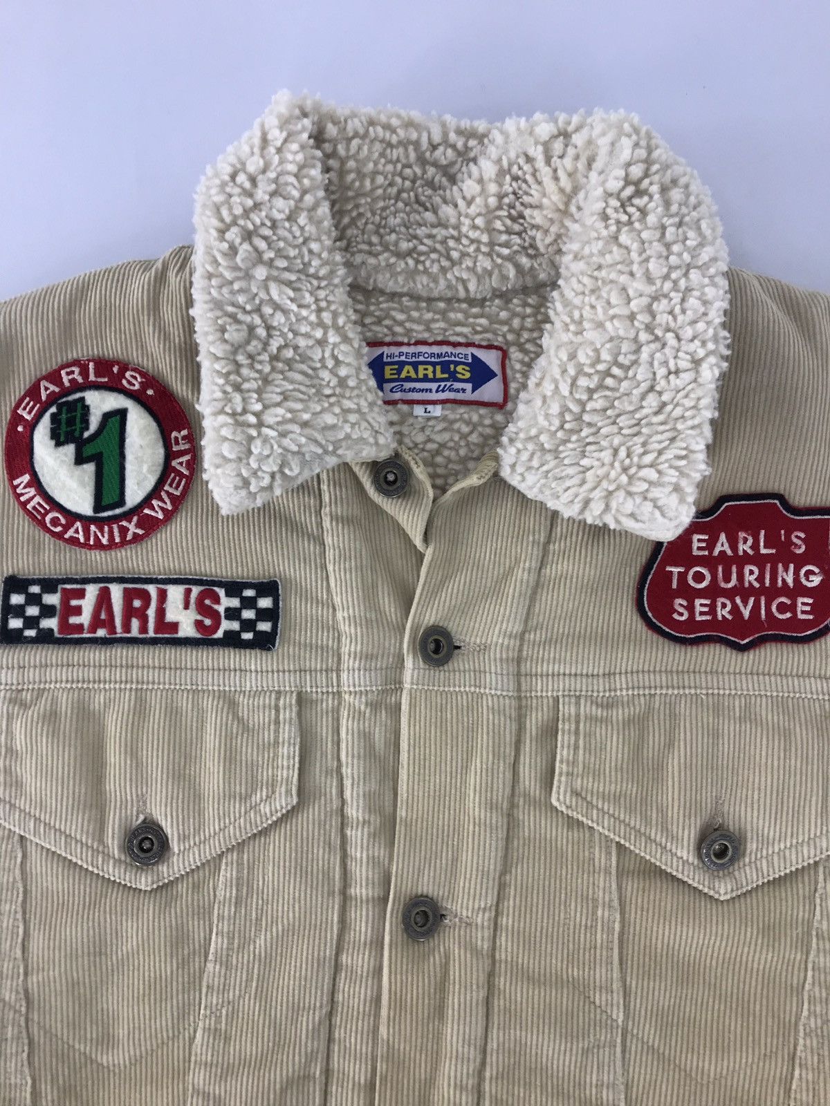 Japanese Brand Hi-Performance Earl’s Custom Wear Jacket Corduroy Logo Patch Size US L / EU 52-54 / 3 - 4 Thumbnail
