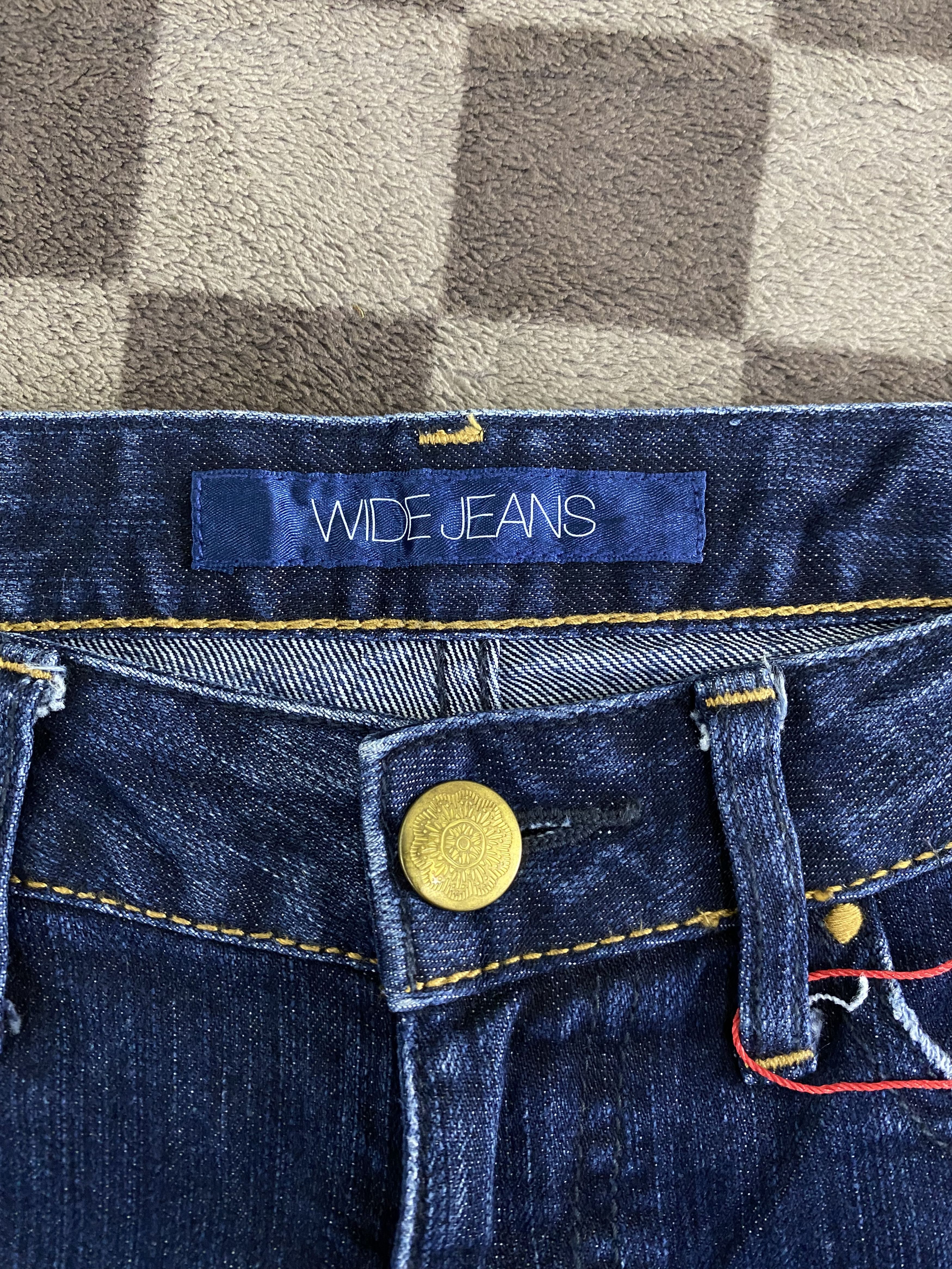 Japanese Brand × Uniqlo × Vintage Vintage Y2K Uniqlo Wide Blue Baggy Denim Jean Size 24" / US 00 / IT 34 - 12 Thumbnail