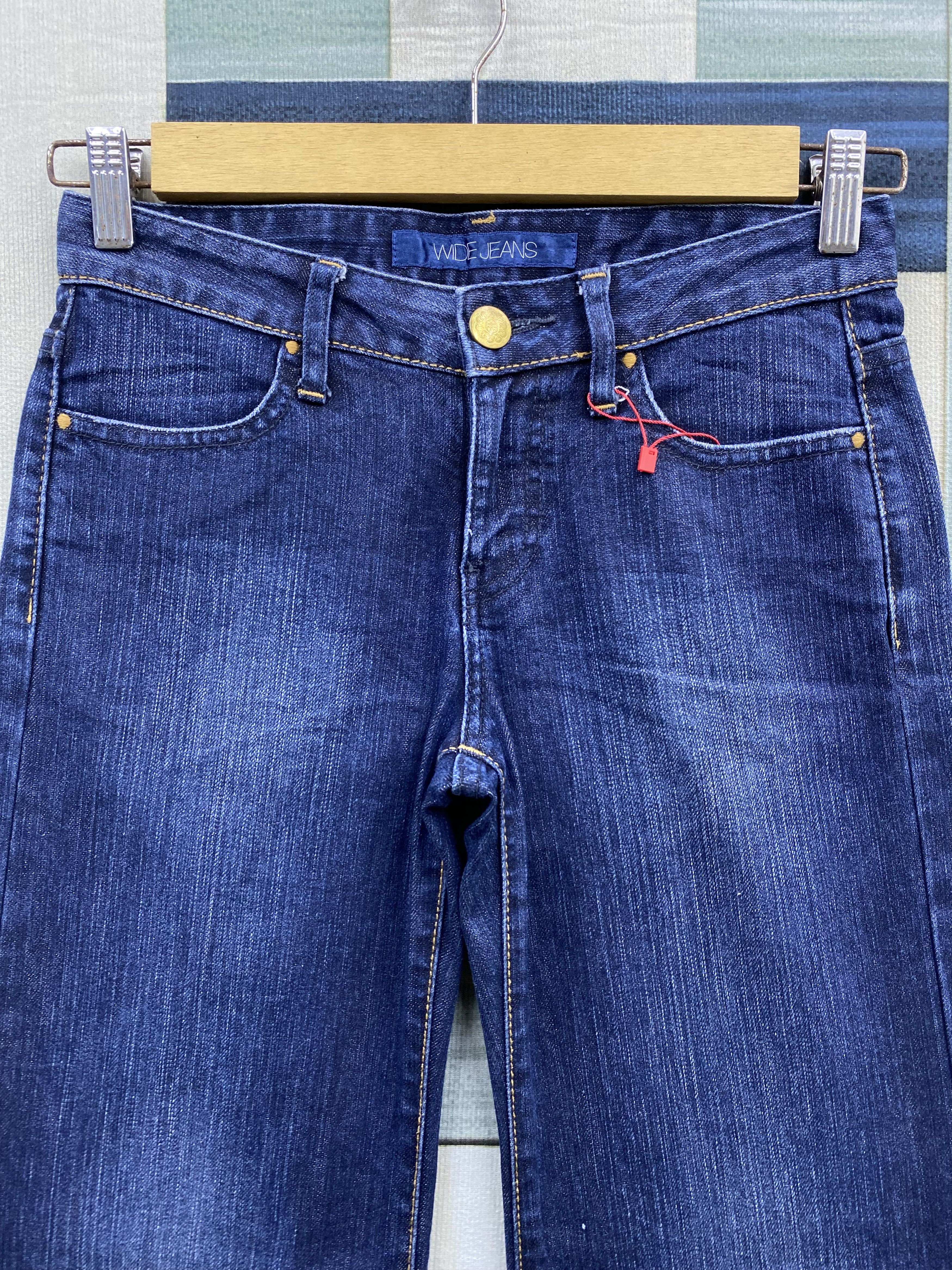 Japanese Brand × Uniqlo × Vintage Vintage Y2K Uniqlo Wide Blue Baggy Denim Jean Size 24" / US 00 / IT 34 - 2 Thumbnail