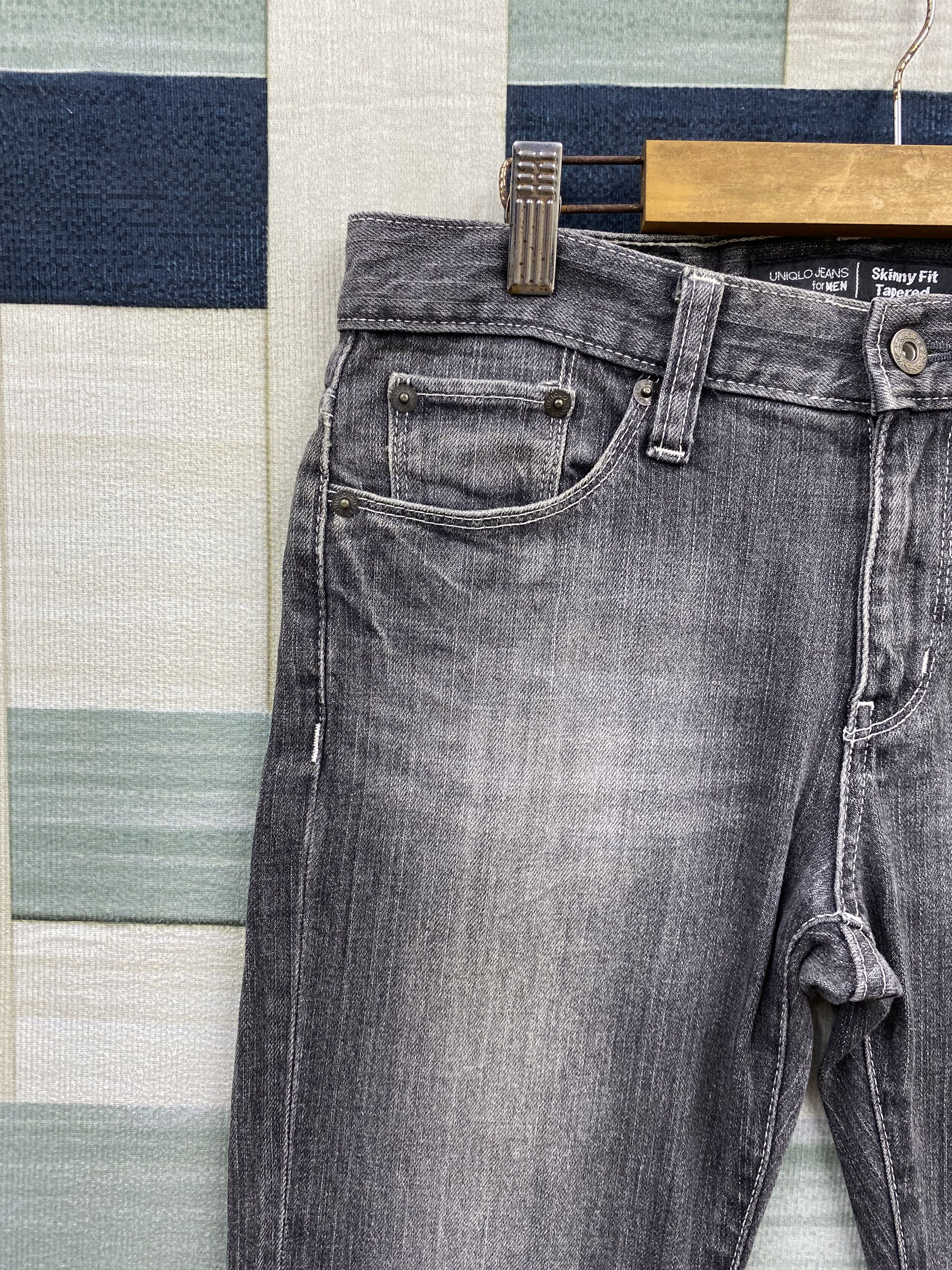 Japanese Brand × Uniqlo × Vintage Vintage Y2K Uniqlo Skinny Fit Faded Black Denim Jean Size US 29 - 3 Thumbnail