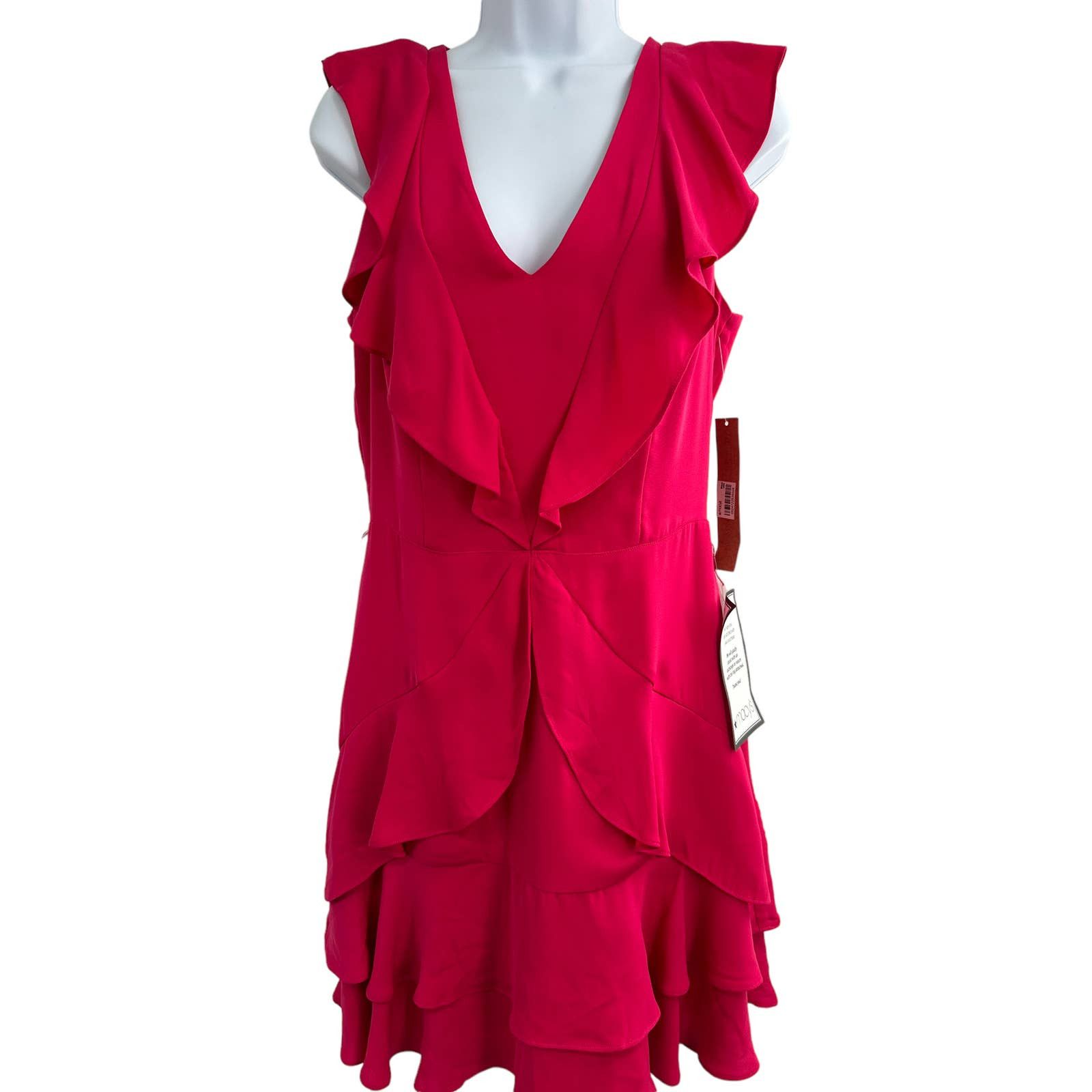 Rachel Roy Women's Ruffle Sleeve Midi Dress Brown Size Large