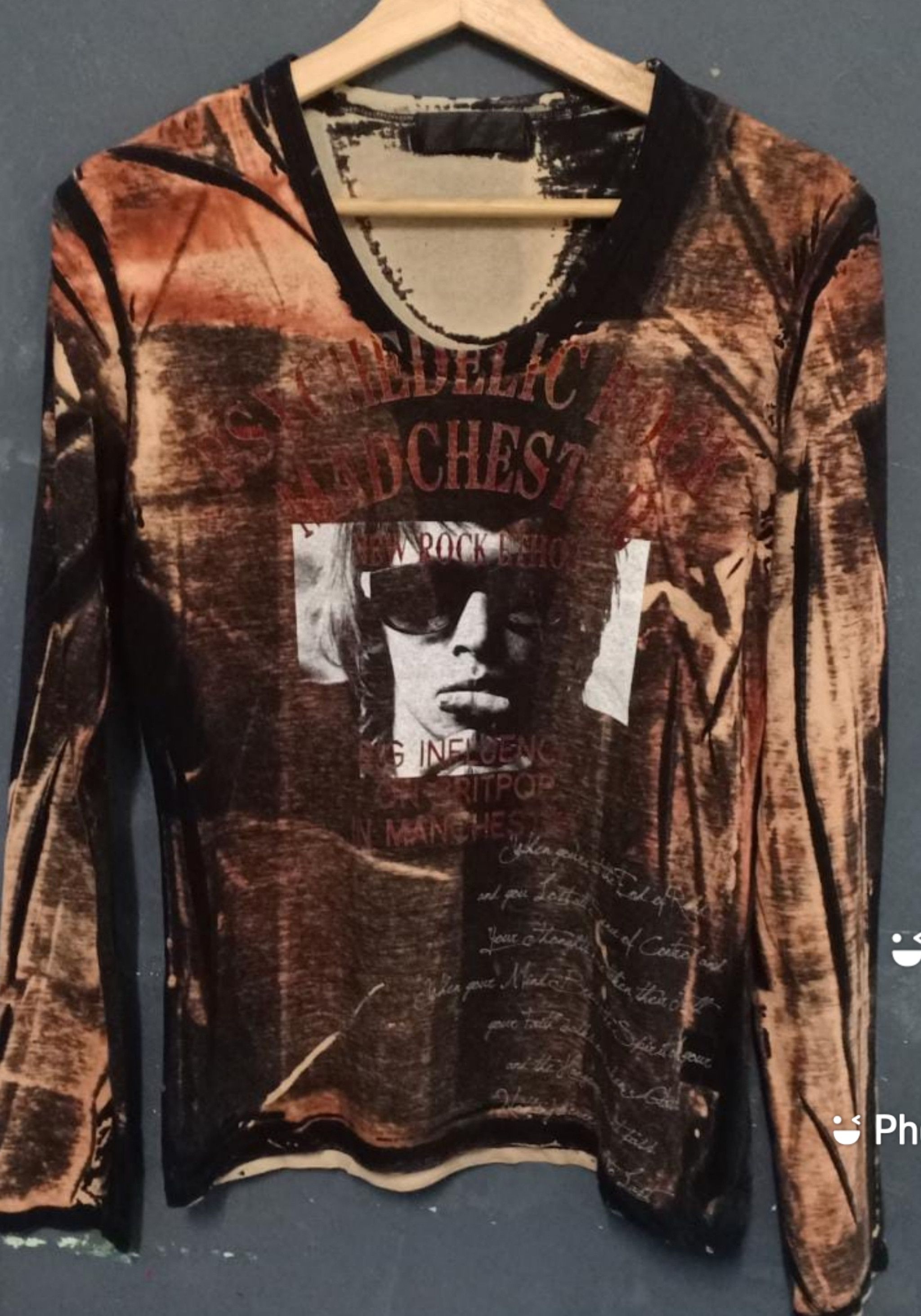 Band Tees × Japanese Brand Keith Richards Black Rose Long Sleeve Size US S / EU 44-46 / 1 - 1 Thumbnail