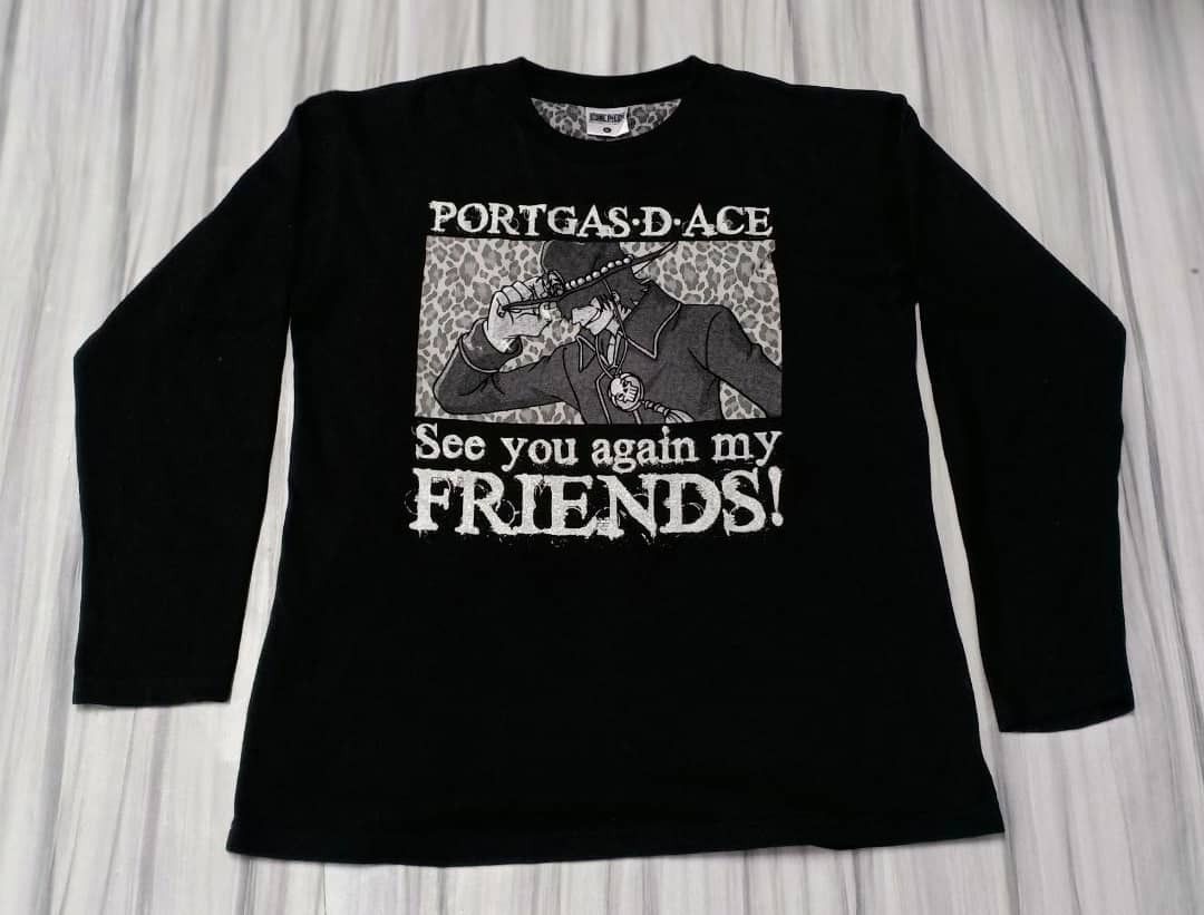 Anime × Japanese Brand × One Piece Ace- See You Agian My Friends Long Sleeve Size US L / EU 52-54 / 3 - 1 Thumbnail
