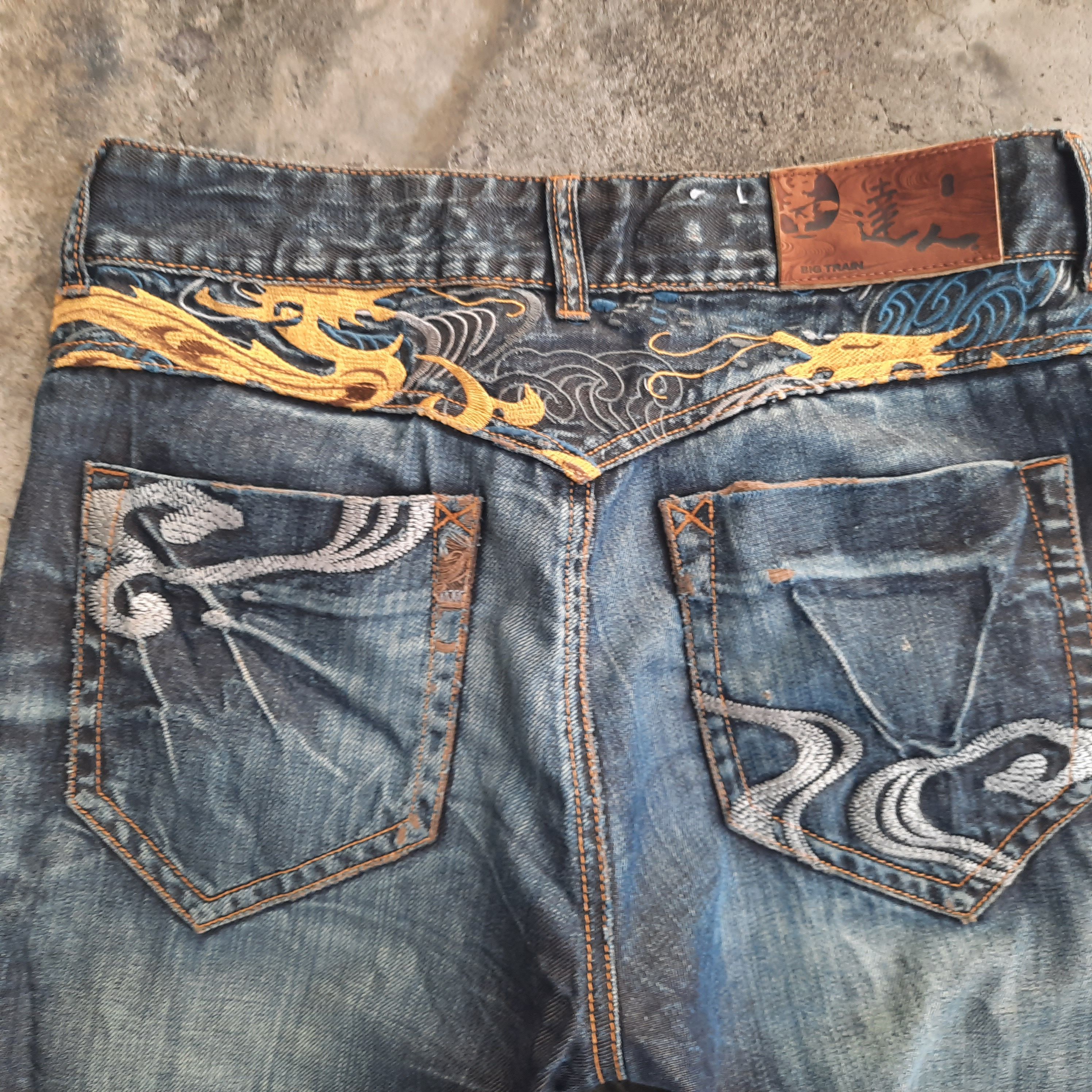Japanese Brand Osaka big train embroidered Distressed Denim Size US 32 / EU 48 - 3 Thumbnail