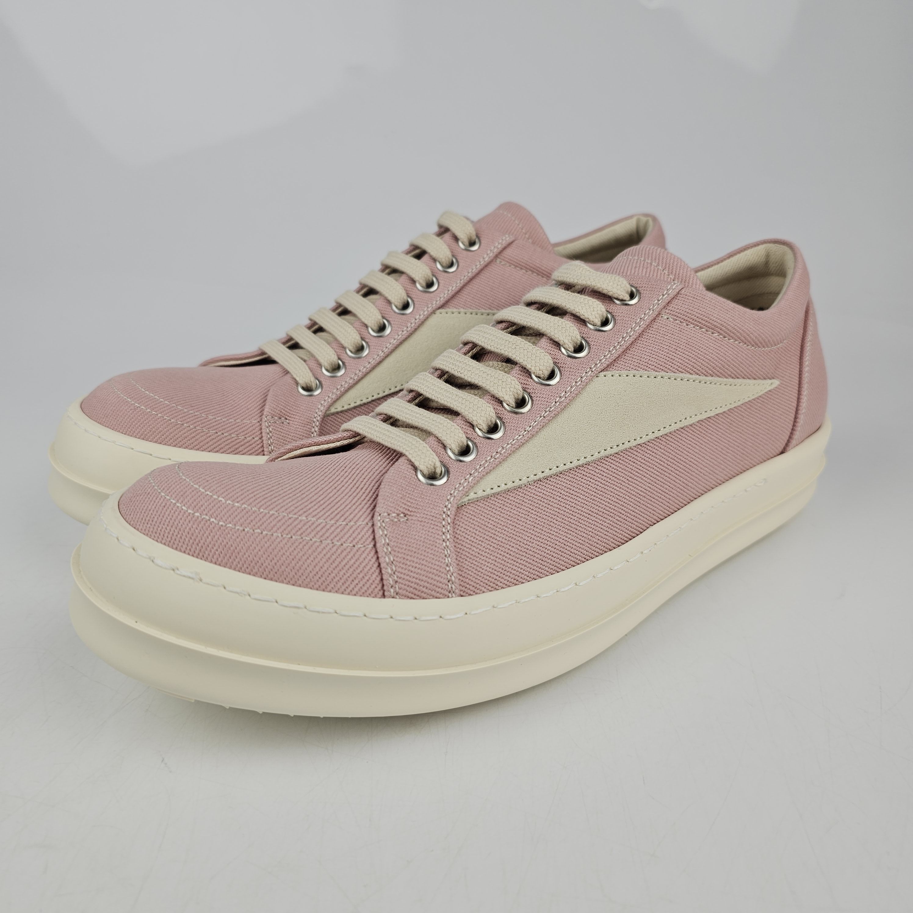 image of Rick Owens Drkshdw Faded Pink Vintage Sneakers Ss23 New 45, Men's (Size 12)