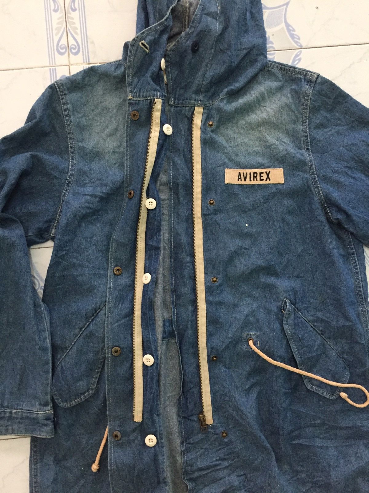 Avirex PX Avirex Denim Jeans Parka Fishtail Jacket Hoodie Size L / US 10 / IT 46 - 12 Thumbnail