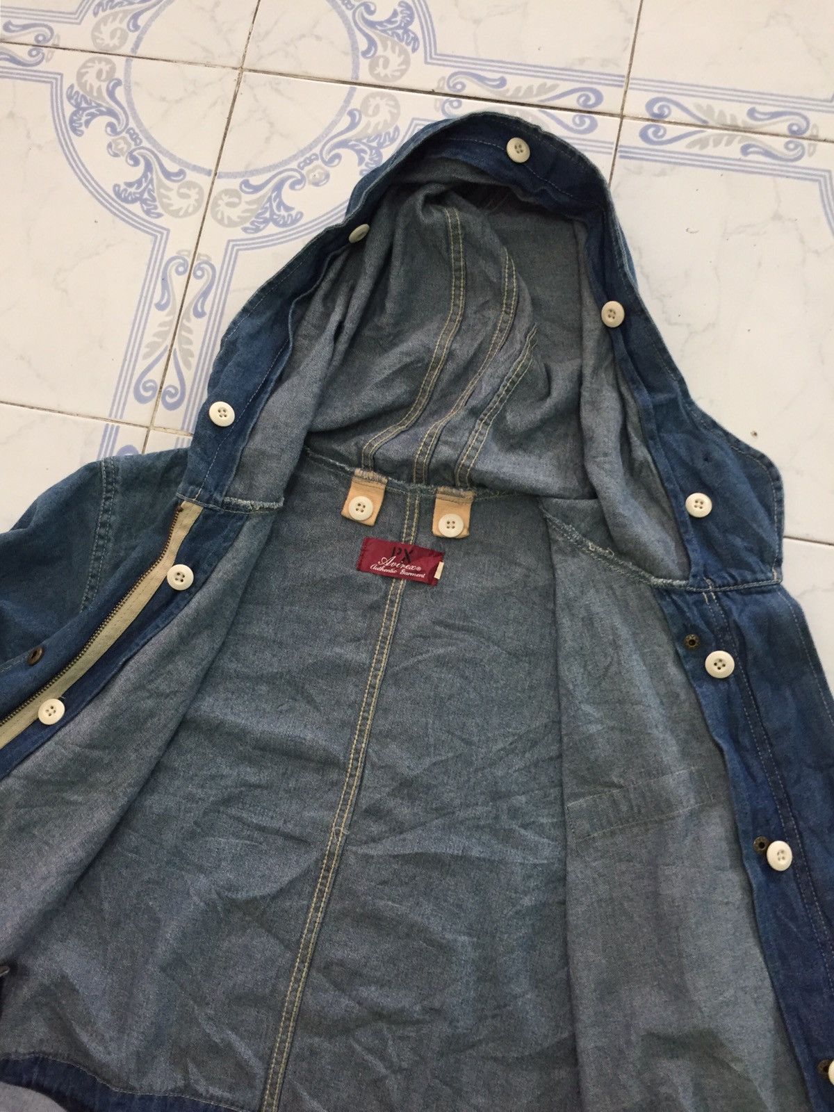 Avirex PX Avirex Denim Jeans Parka Fishtail Jacket Hoodie Size L / US 10 / IT 46 - 14 Thumbnail