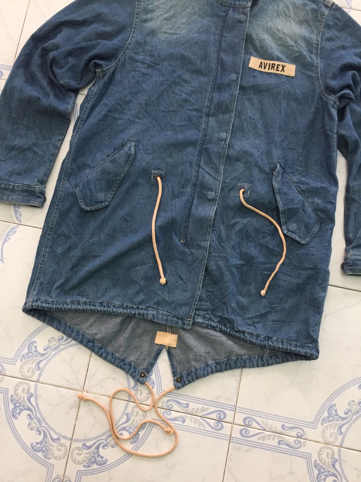 Avirex PX Avirex Denim Jeans Parka Fishtail Jacket Hoodie Size L / US 10 / IT 46 - 3 Thumbnail