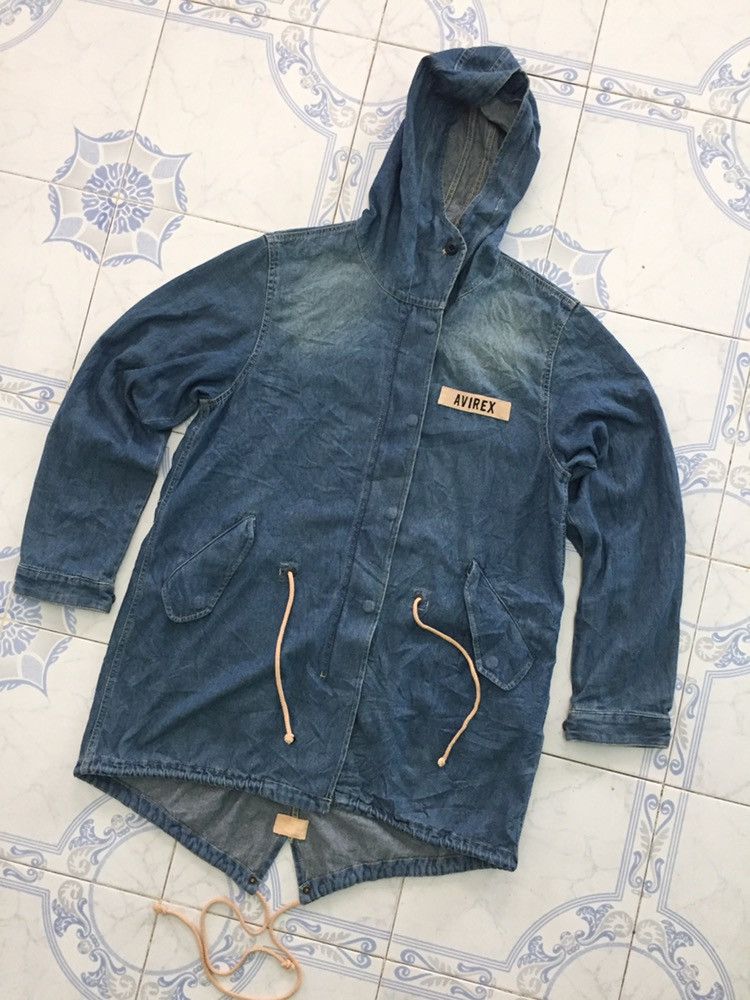 Avirex PX Avirex Denim Jeans Parka Fishtail Jacket Hoodie Size L / US 10 / IT 46 - 2 Thumbnail