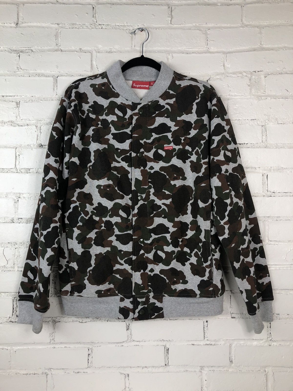 Supreme FW/13 Supreme Bubble Camo Fleece Varsity Snap Up Size US L / EU 52-54 / 3 - 1 Thumbnail