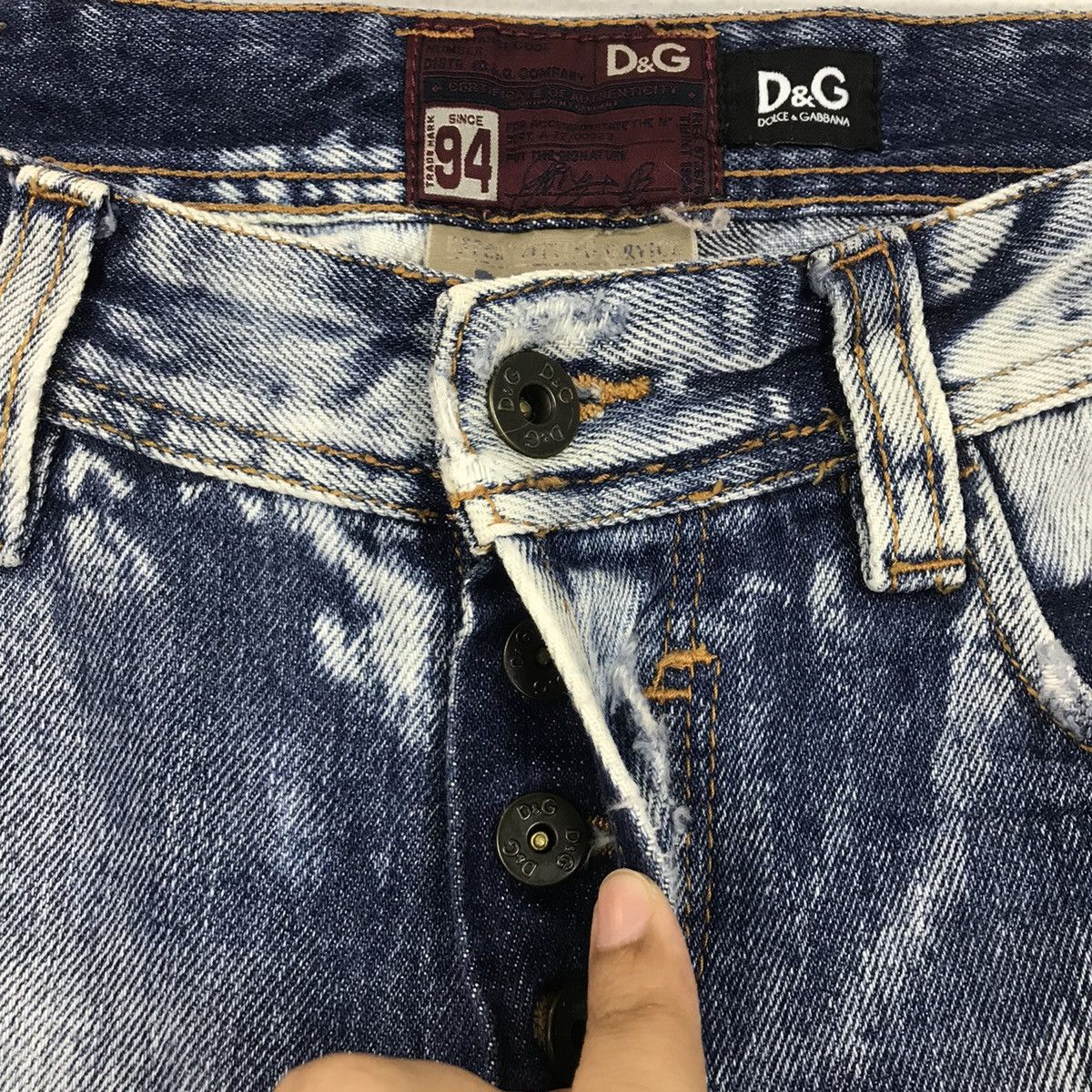 Dolce & Gabbana × Vintage 💣OFFER Vtg DOLCE & GABBANA Distressed Style Denim Jeans Size US 34 / EU 50 - 4 Thumbnail