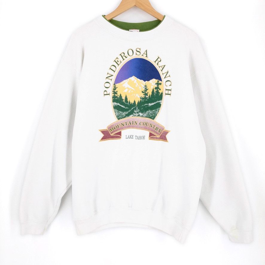 Vintage Vintage Ponderosa Ranch Lake Tahoe Crewneck Sweatshirt Size US XL / EU 56 / 4 - 1 Thumbnail