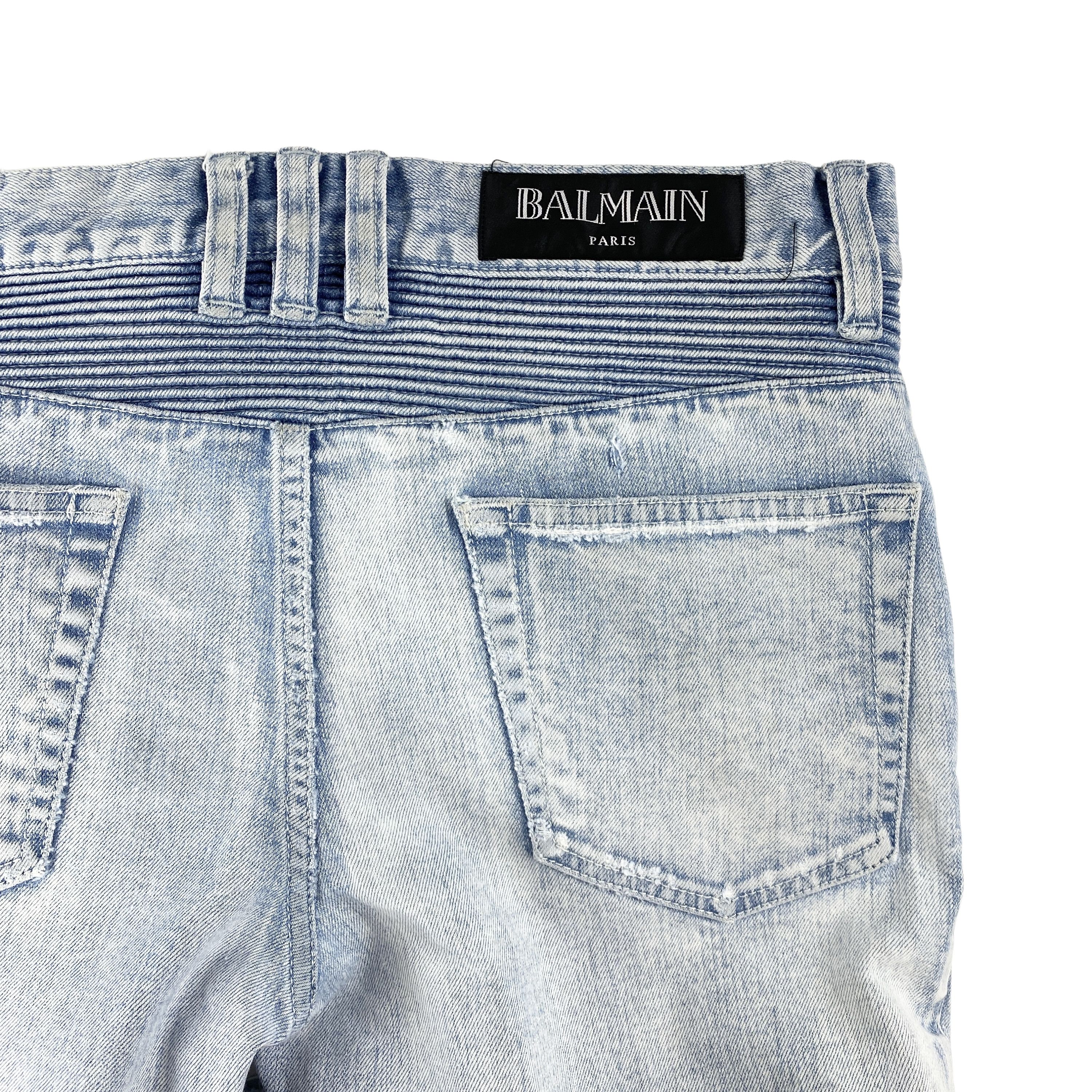 Balmain Balmain Knee Ripped Light Blue Wash Jeans Size US 30 / EU 46 - 5 Thumbnail