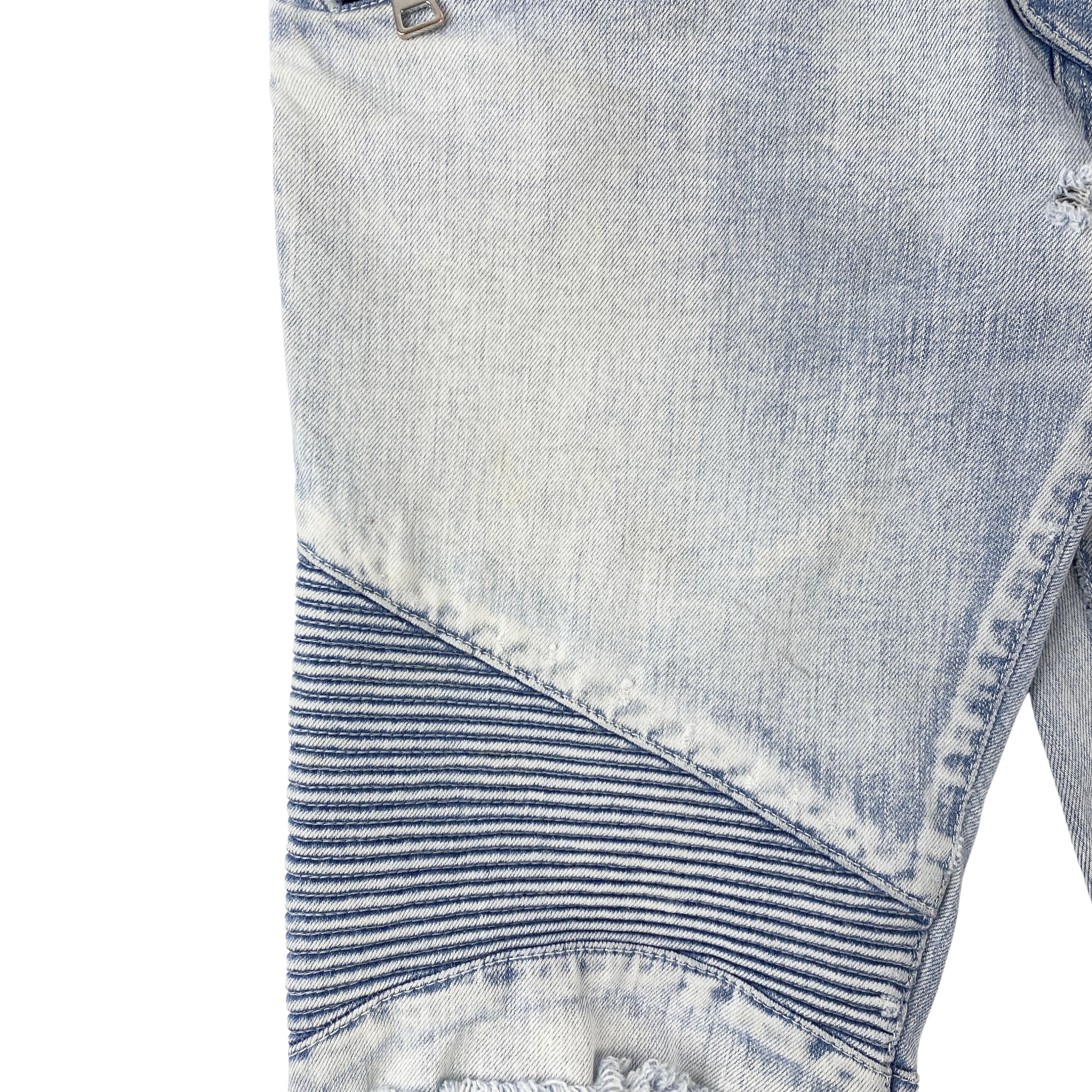 Balmain Balmain Knee Ripped Light Blue Wash Jeans Size US 30 / EU 46 - 6 Thumbnail