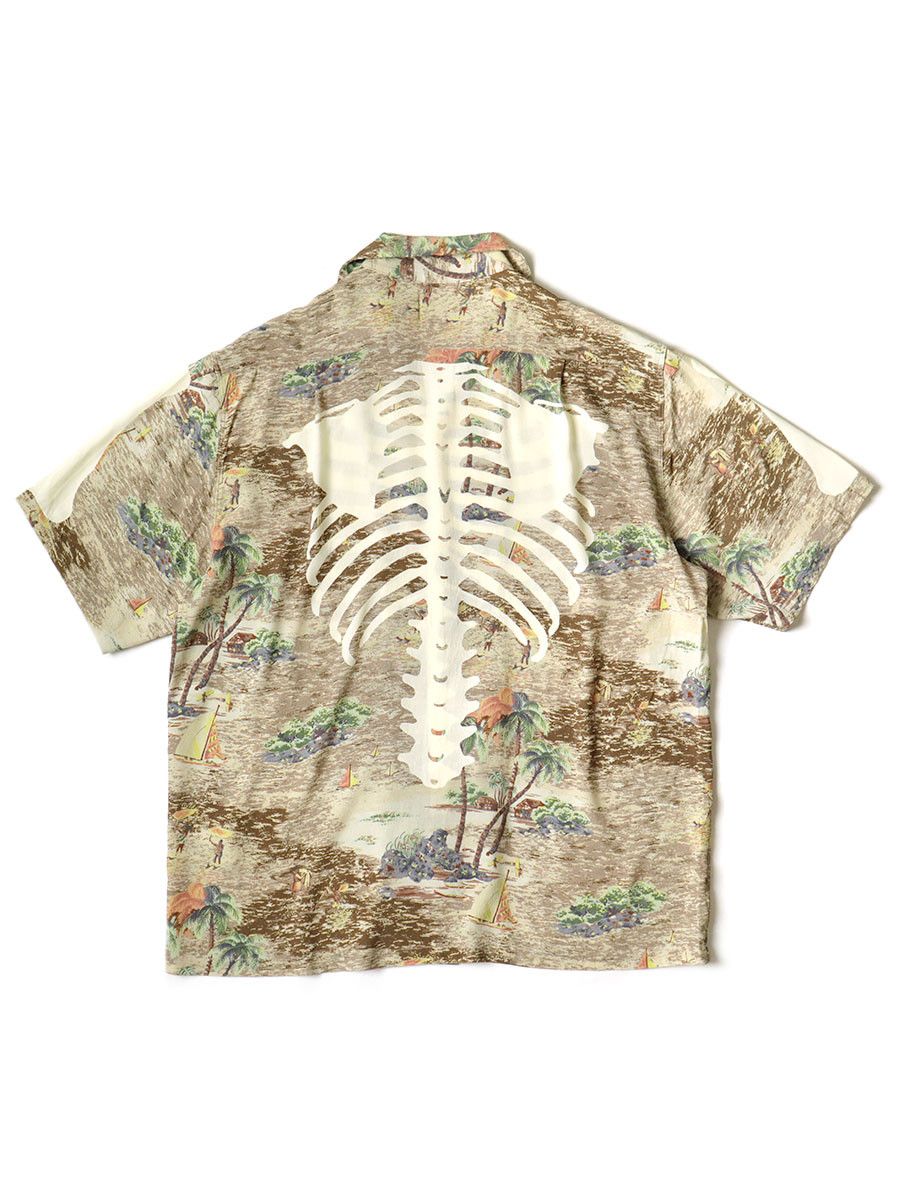 Kapital Kapital Rayon Kamehameha Skeleton Print Open Collar Shirt Size US L / EU 52-54 / 3 - 2 Thumbnail